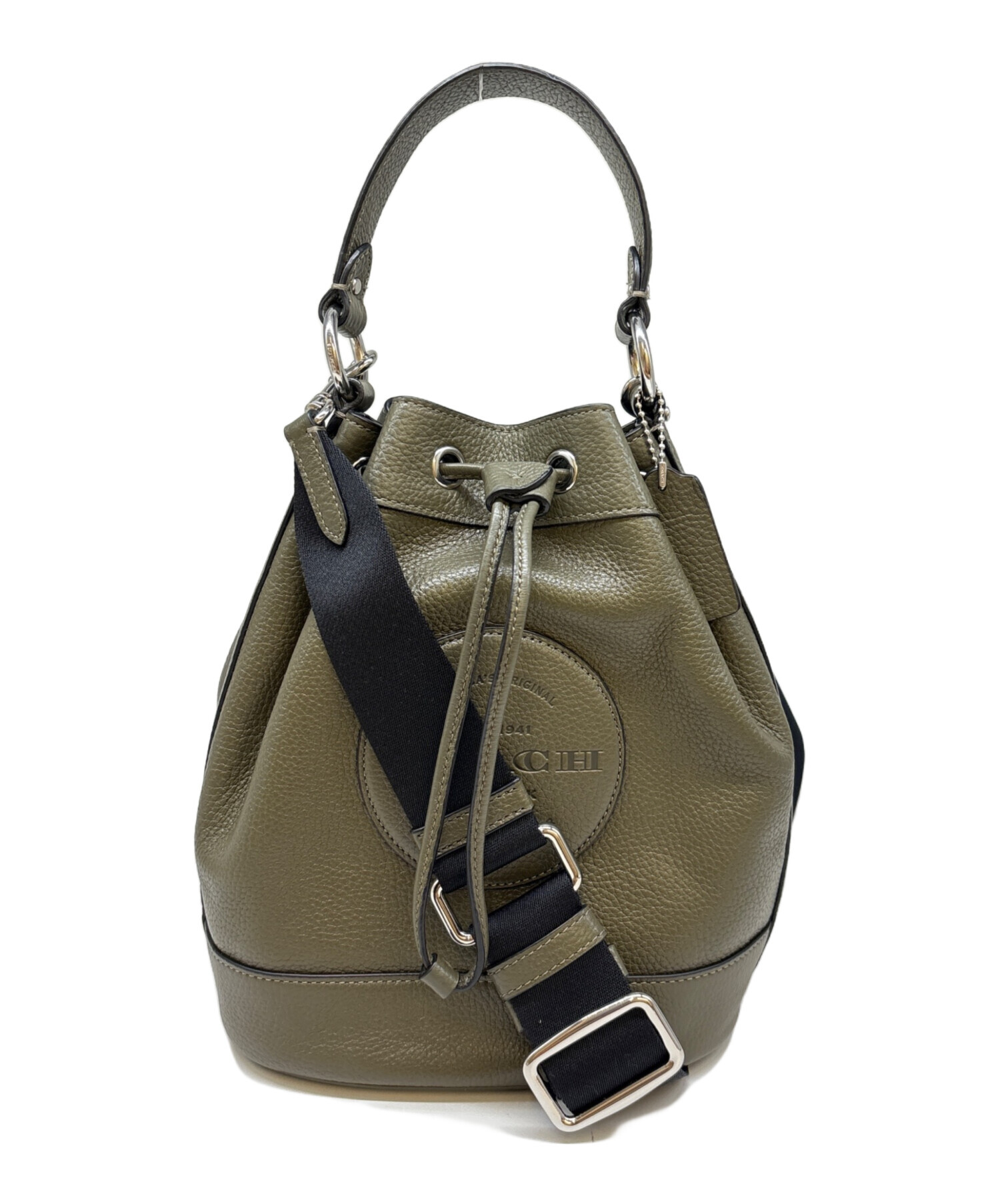 中古・古着通販】COACH (コーチ) COACH 巾着ショルダーバッグ グリーン