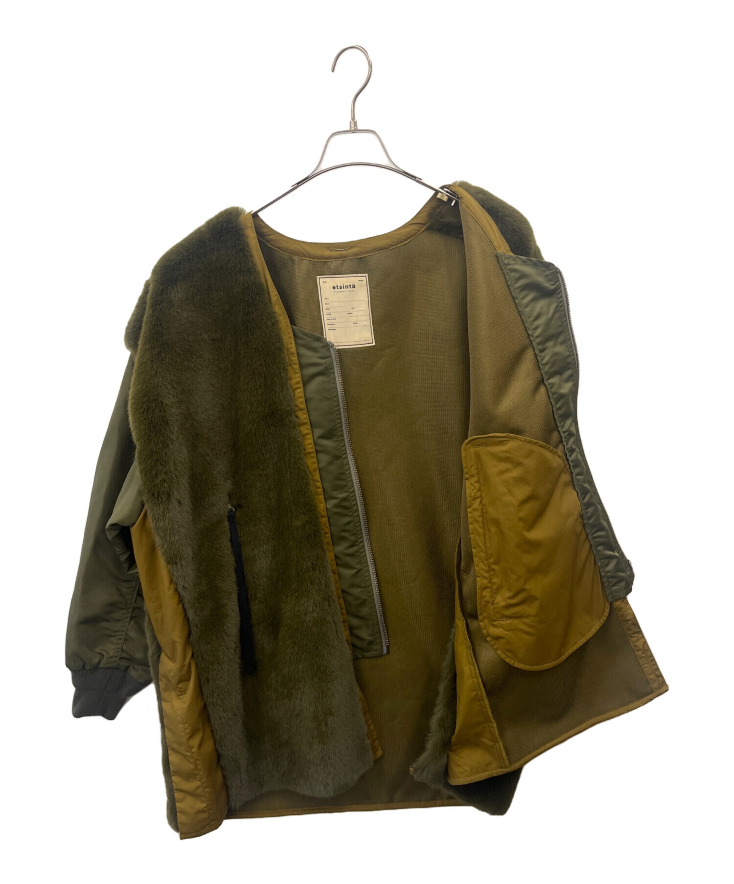 【etsinta/エシンタ】11/20購入　新品　タグ付き　ファー切替ジャケット 中古・古着通販】etsinta (エシンタ) etsinta ファー切替ジャケット