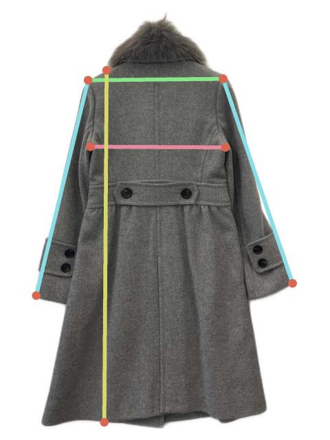 バーバリーロンドン　アンゴラコート　フォックスファー　ベルト　グレー　Mサイズ バーバリーロンドンアンゴラコートフォックスファーベルトグレーMサイズ