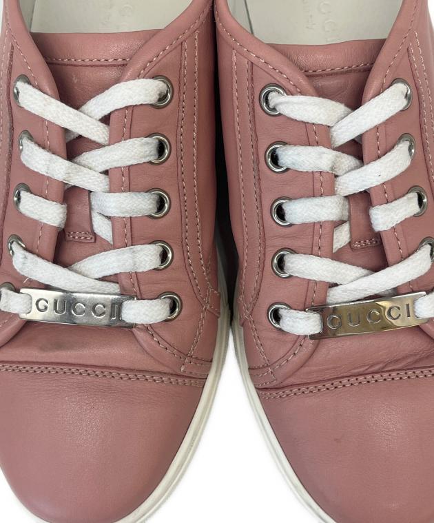 GUCCI スニーカー ピンク レザー　37 1/2 中古・古着通販】GUCCI (グッチ) GUCCI レザースニーカー ピンク