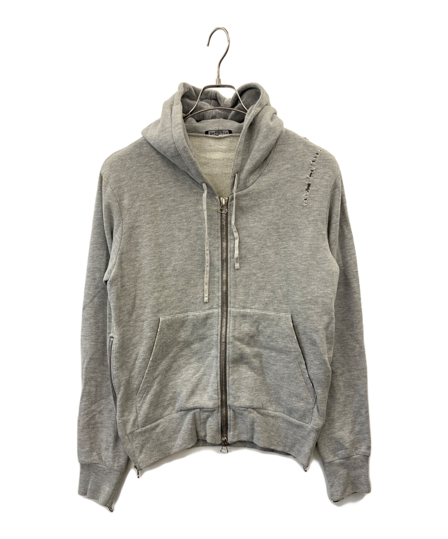 中古・古着通販】BALMAIN (バルマン) BALMAIN ダメージ加工ジップ