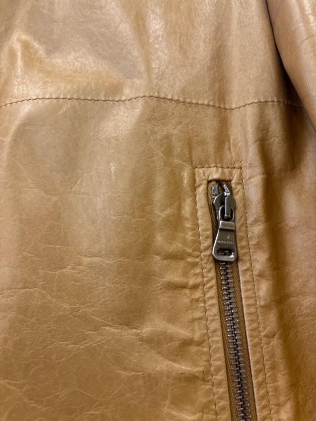 極美品 ヒューゴボス シングルライダースジャケット ブラウン 48 XL 中古・古着通販】HUGO BOSS (ヒューゴ ボス) HUGO BOSS シングル