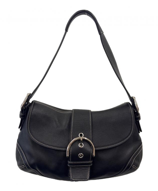 ショルダーバッグ archive coach one shoulder bag leather 中古・古着通販】COACH (コーチ) ワンショルダーバッグ ブラック