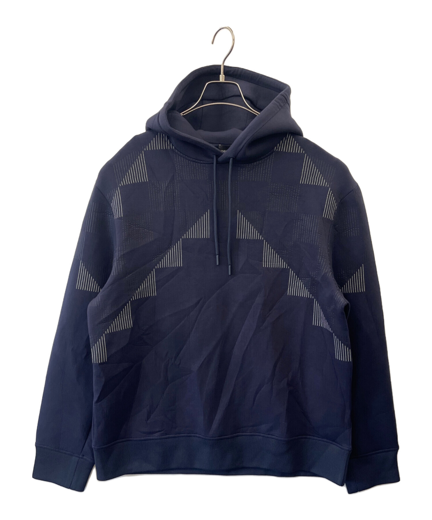エンポリオアルマーニ ニットパーカー XLサイズ ラグラン袖 紺色 切り替え 中古・古着通販】EMPORIO ARMANI (エンポリオ アルマーニ) EMPORIO
