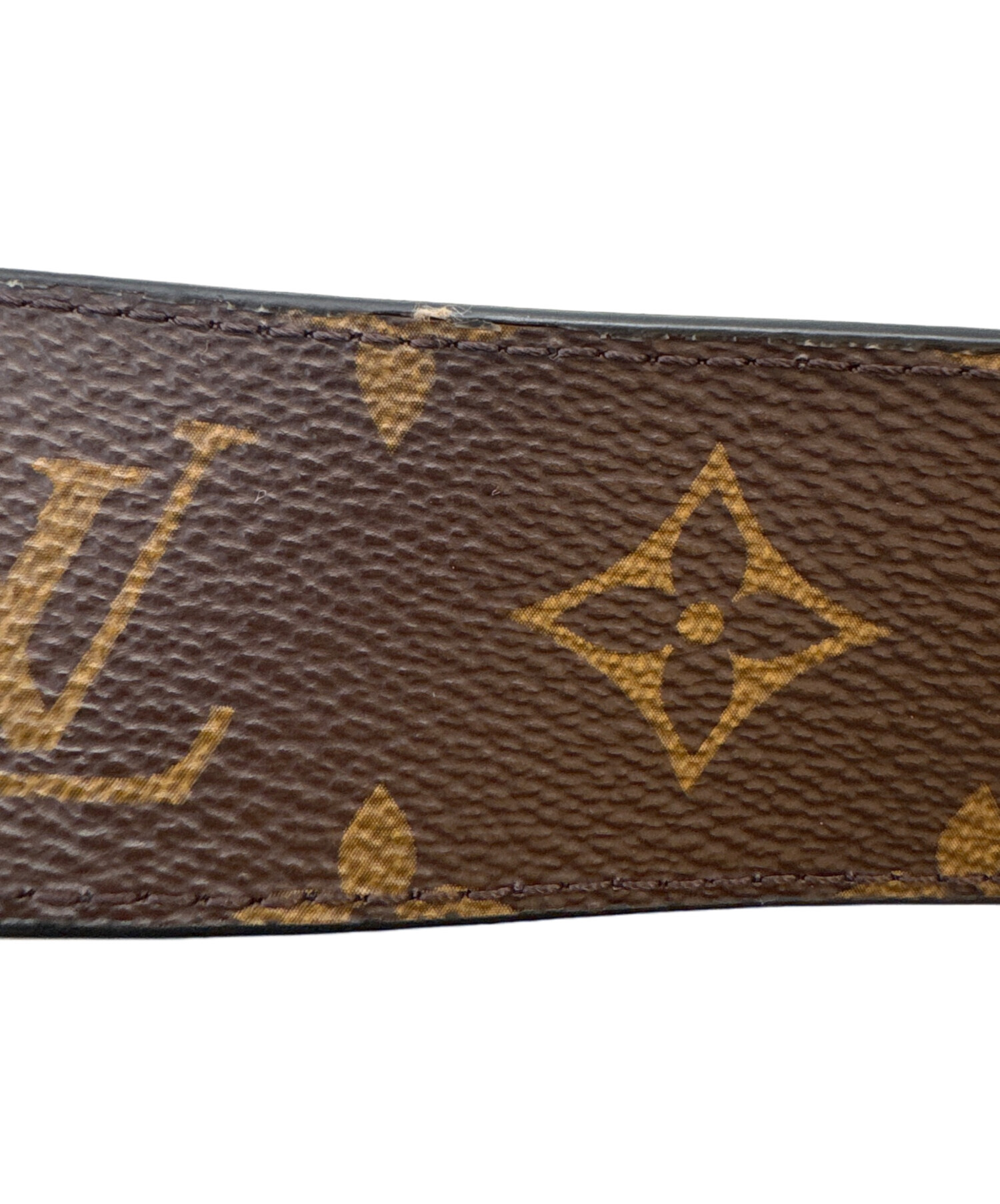 Louis Vuitton モノグラムベルト美品 ルイヴィトンベルト・LV ピラミッド 40MM 14145 ブラウン/黒 メンズ
