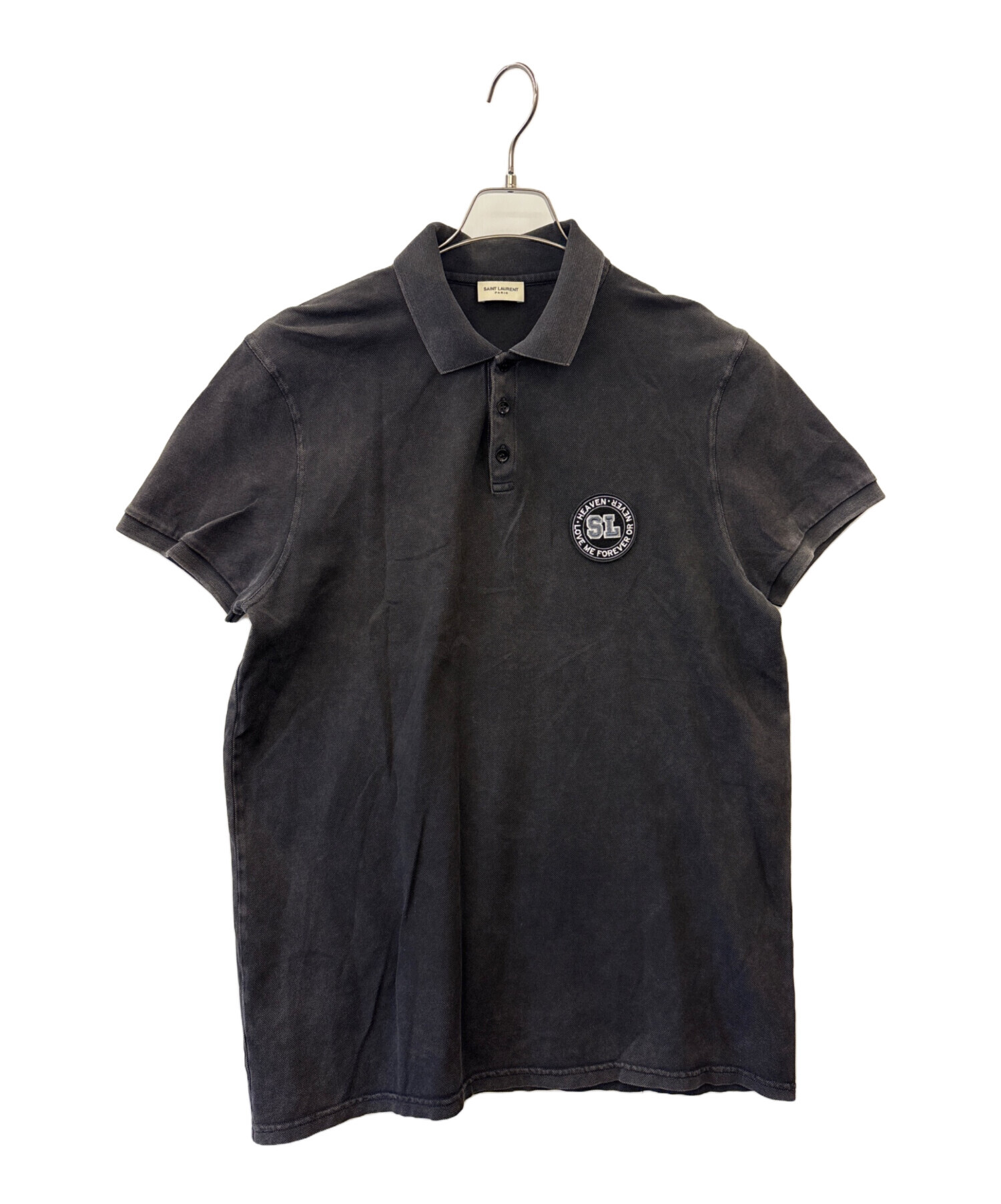 サンローランポロシャツ Cassandre Polo Shirt in Piqué in Black | Saint Laurent | YSL EN-US