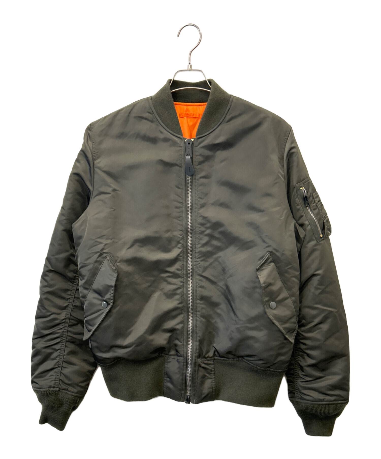 美品 ALPHA INDUSTRIES ワッペン MA-1 カーキ リバーシブル アルファインダストリーズ ma-1 リバーシブル ワッペン カーキ Lサイズ
