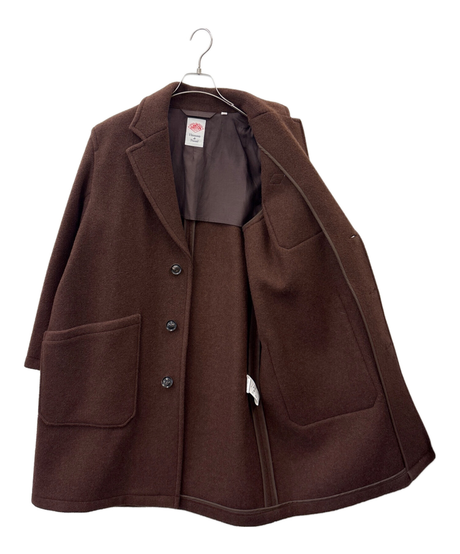 DANTON ウールコート サイズ42 ブラウン 中古・古着通販】DANTON (ダントン) DANTON チェスターコート ブラウン