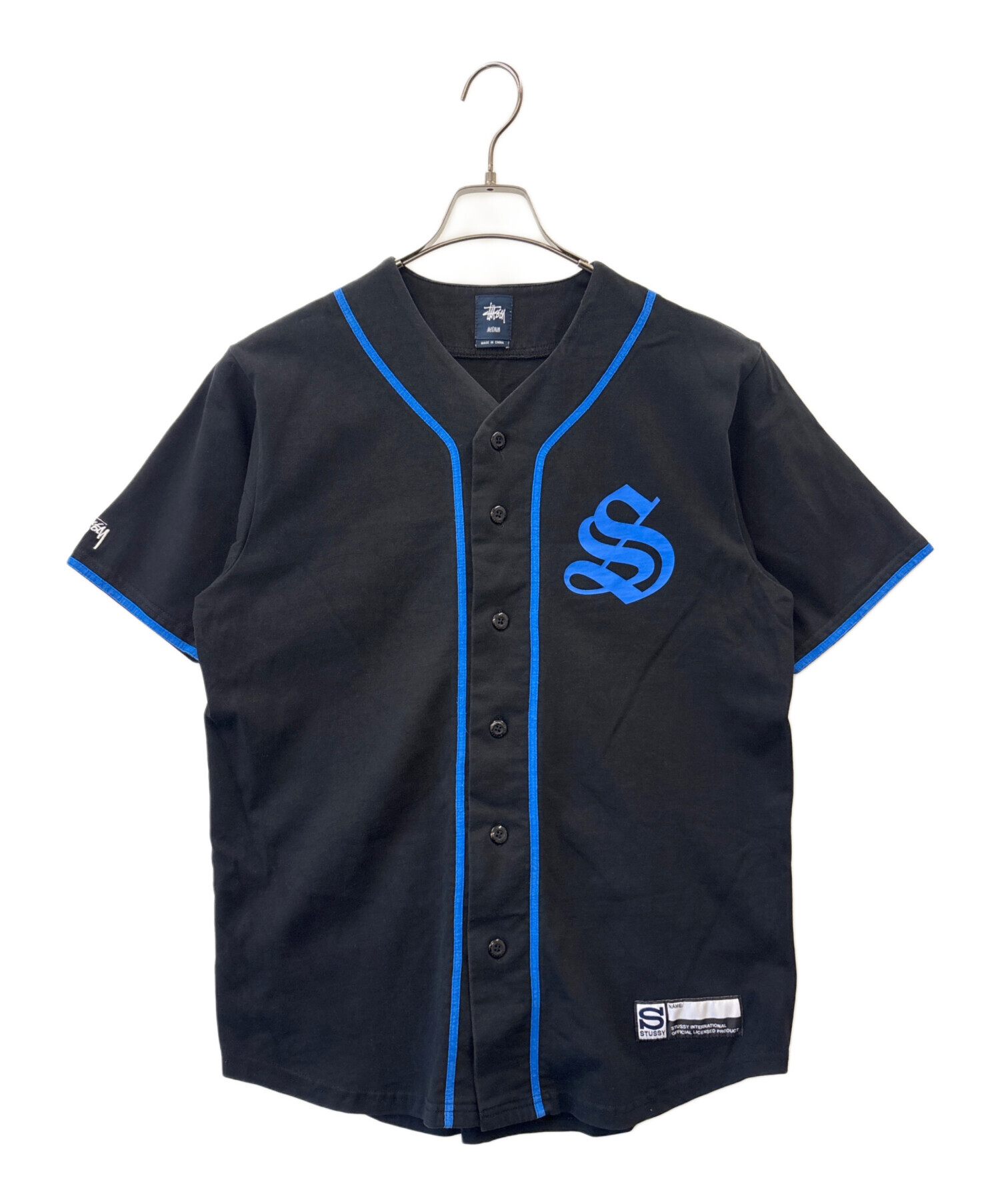 STUSSY ブラック ベースボールシャツ 【公式通販】