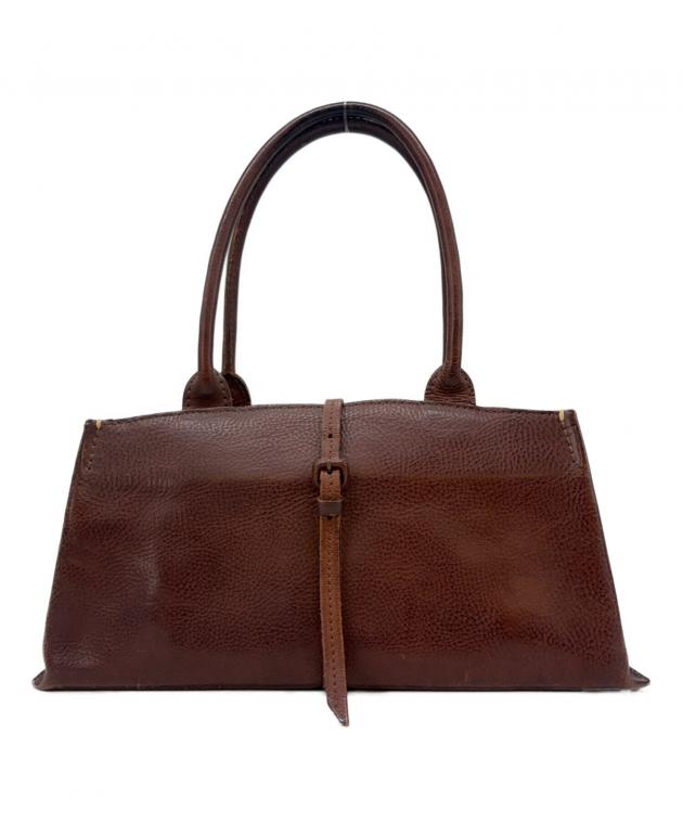 genten ハンドバッグ ダークブラウン オールレザー 旧モデル 中古・古着通販】genten (ゲンテン) genten レザーハンドバッグ