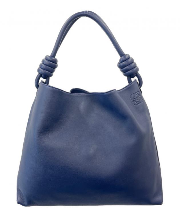 LOEWE 青いレザー バッグ 中古・古着通販】LOEWE (ロエベ) LOEWE フラメンコ ホーボー レザー