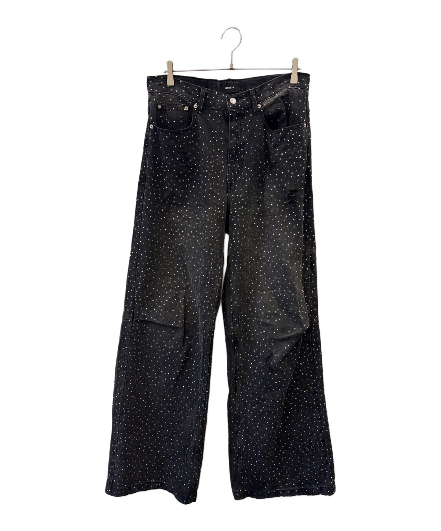 BREATH デニムパンツ ラインストーン ダメージデニム 中古・古着通販】BREATH (ブレス) BREATH ダメージ加工デニムパンツ