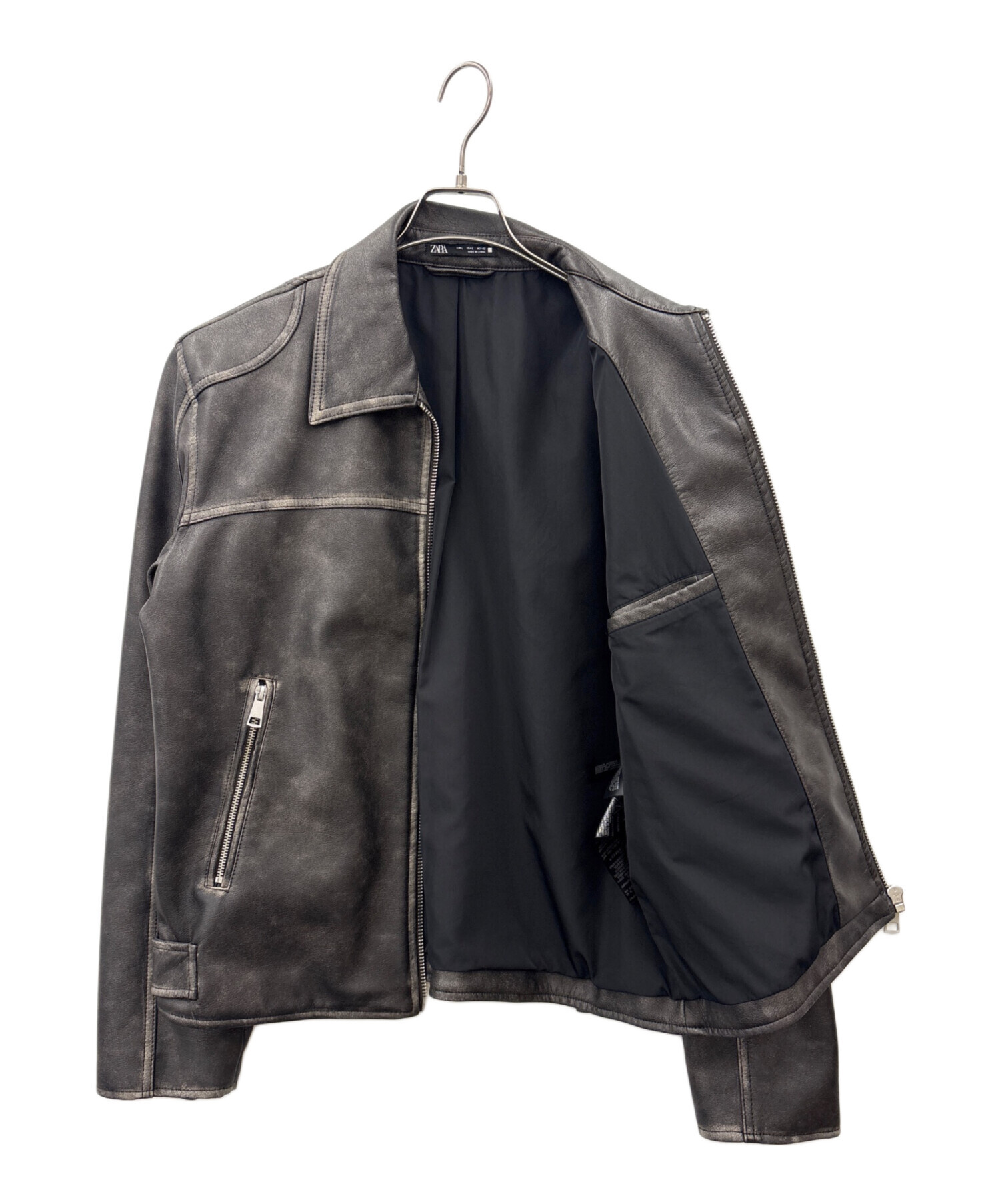 中古・古着通販】ZARA (ザラ) ZARA フェイクレザージャケット ブラック