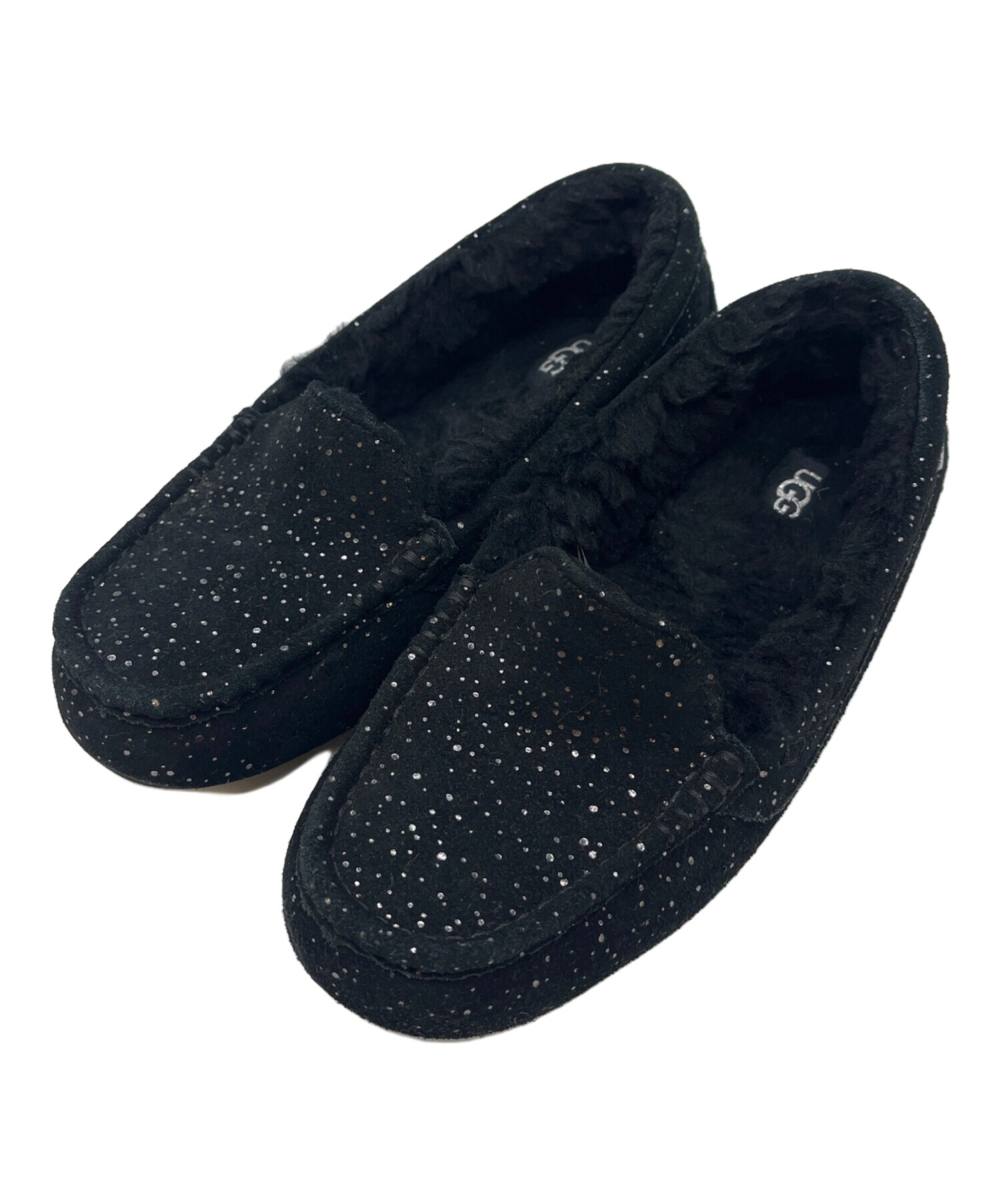 【未使用箱付】UGG アグ ANSLEY モカシン モコモコ ブラック 23cm 中古・古着通販】UGG (アグ) UGG Ansley Metallic Spots モカシン
