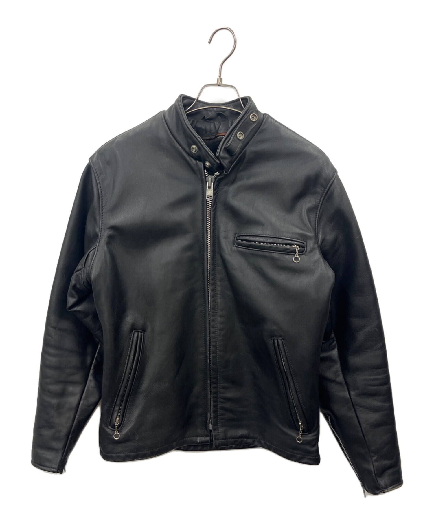 SCHOTT ショット シングルライダースジャケット　ボアライナー 38 黒 中古・古着通販】Schott (ショット) Schott ボアライナー付きシングル