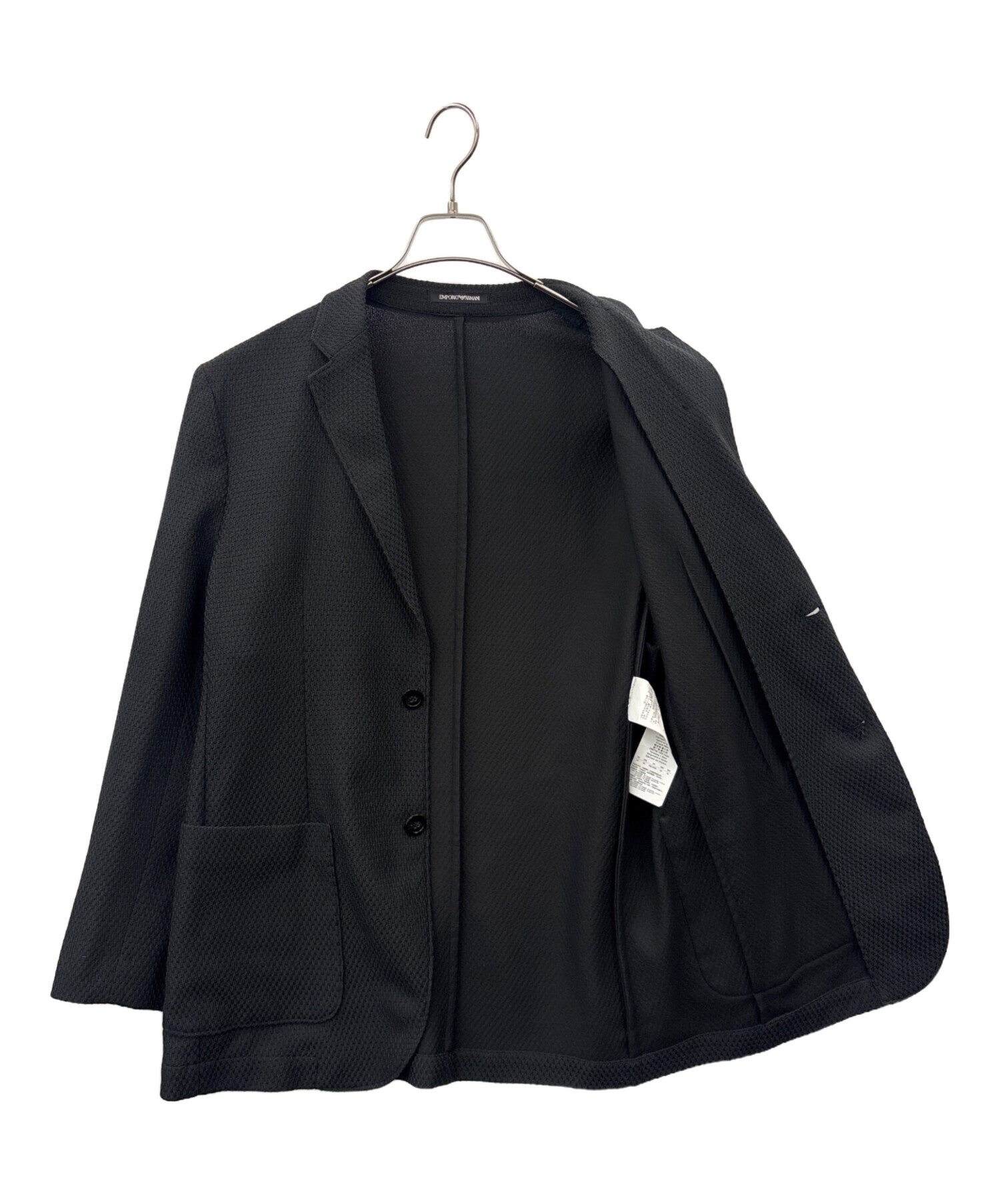 EMPORIO ARMANI テーラードジャケット ブラック 紙袋付き ワッフル 中古・古着通販】EMPORIO ARMANI (エンポリオ アルマーニ) EMPORIO