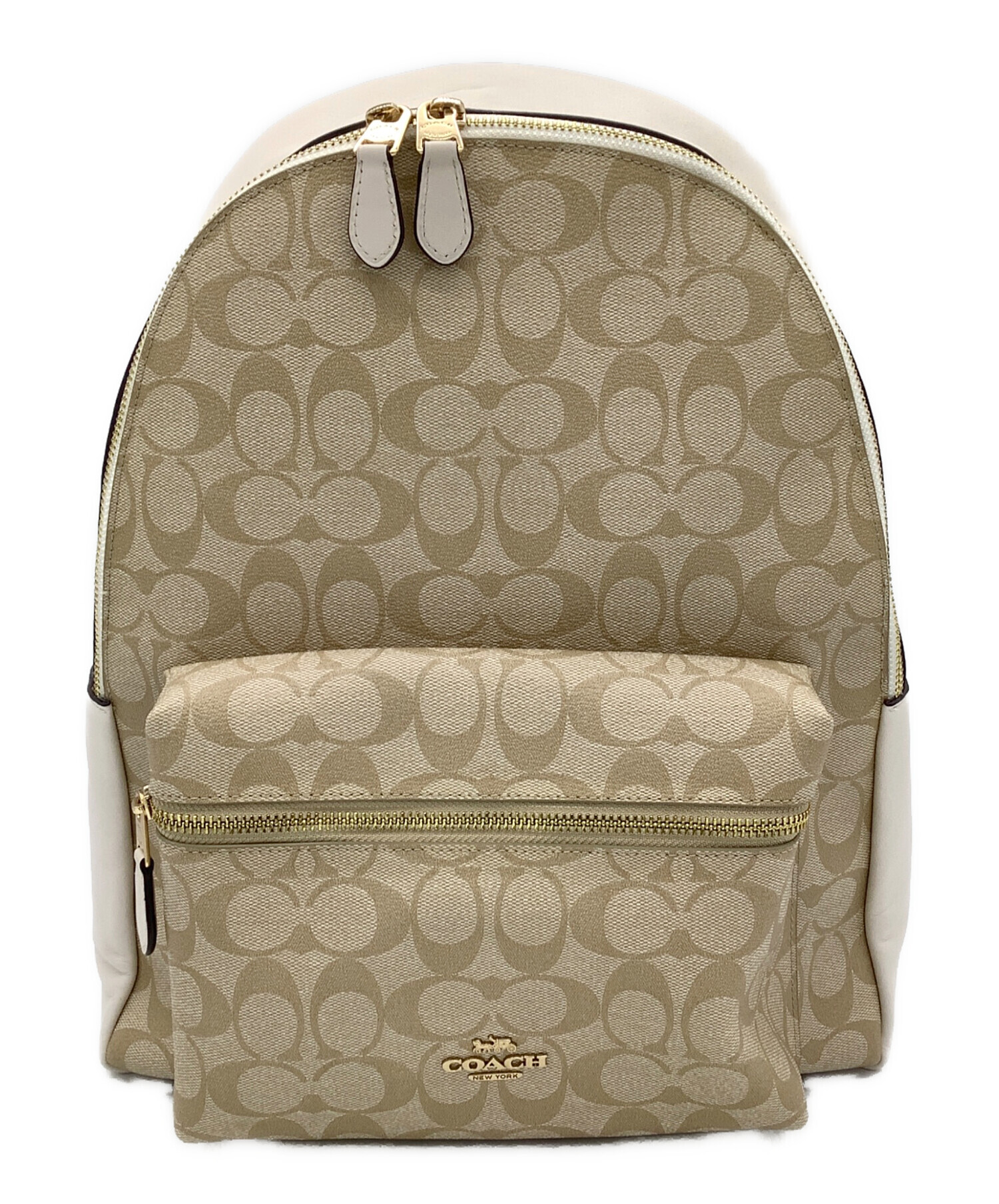 中古・古着通販】COACH (コーチ) リュック ホワイト×ベージュ 