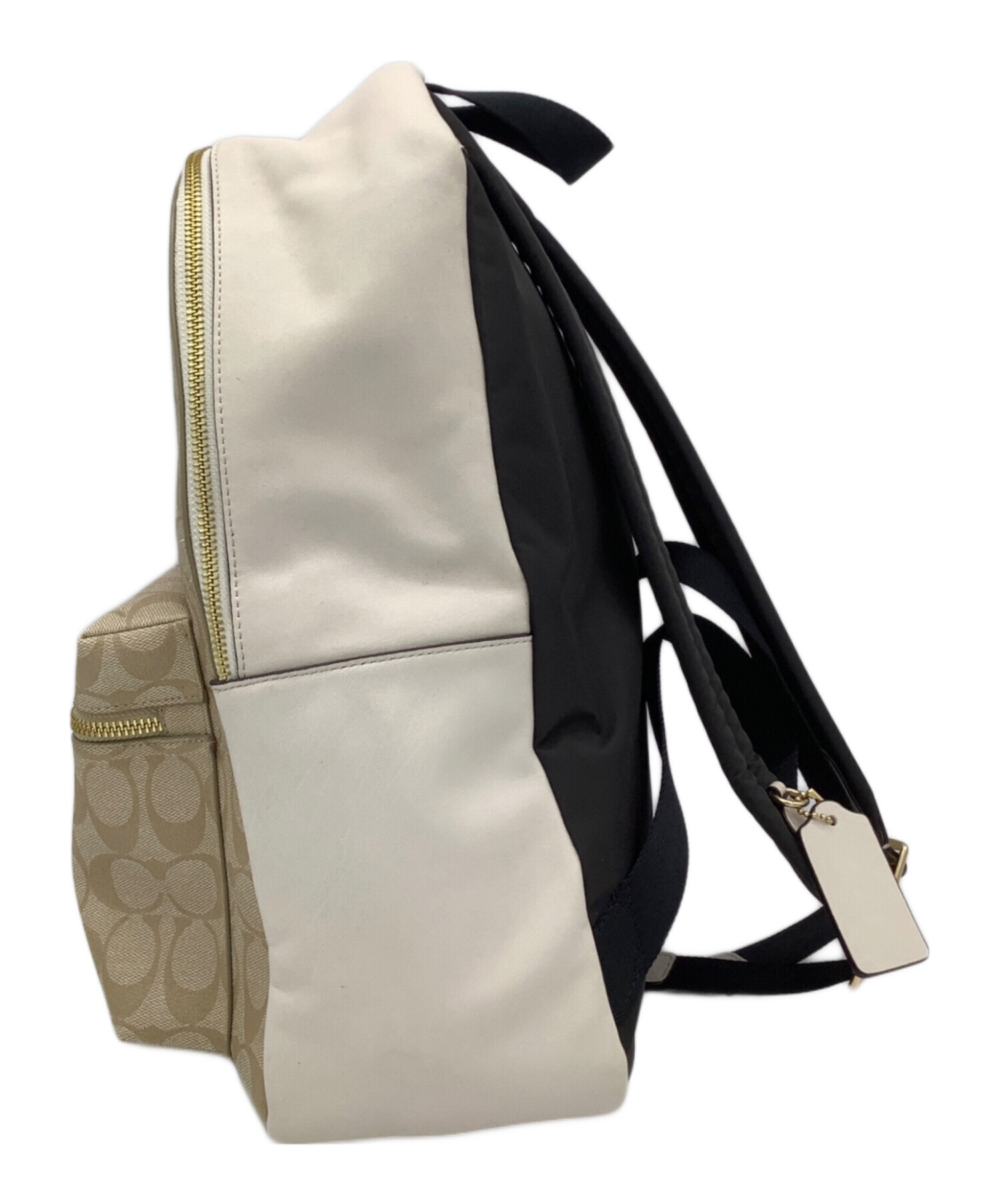中古・古着通販】COACH (コーチ) リュック ホワイト×ベージュ 