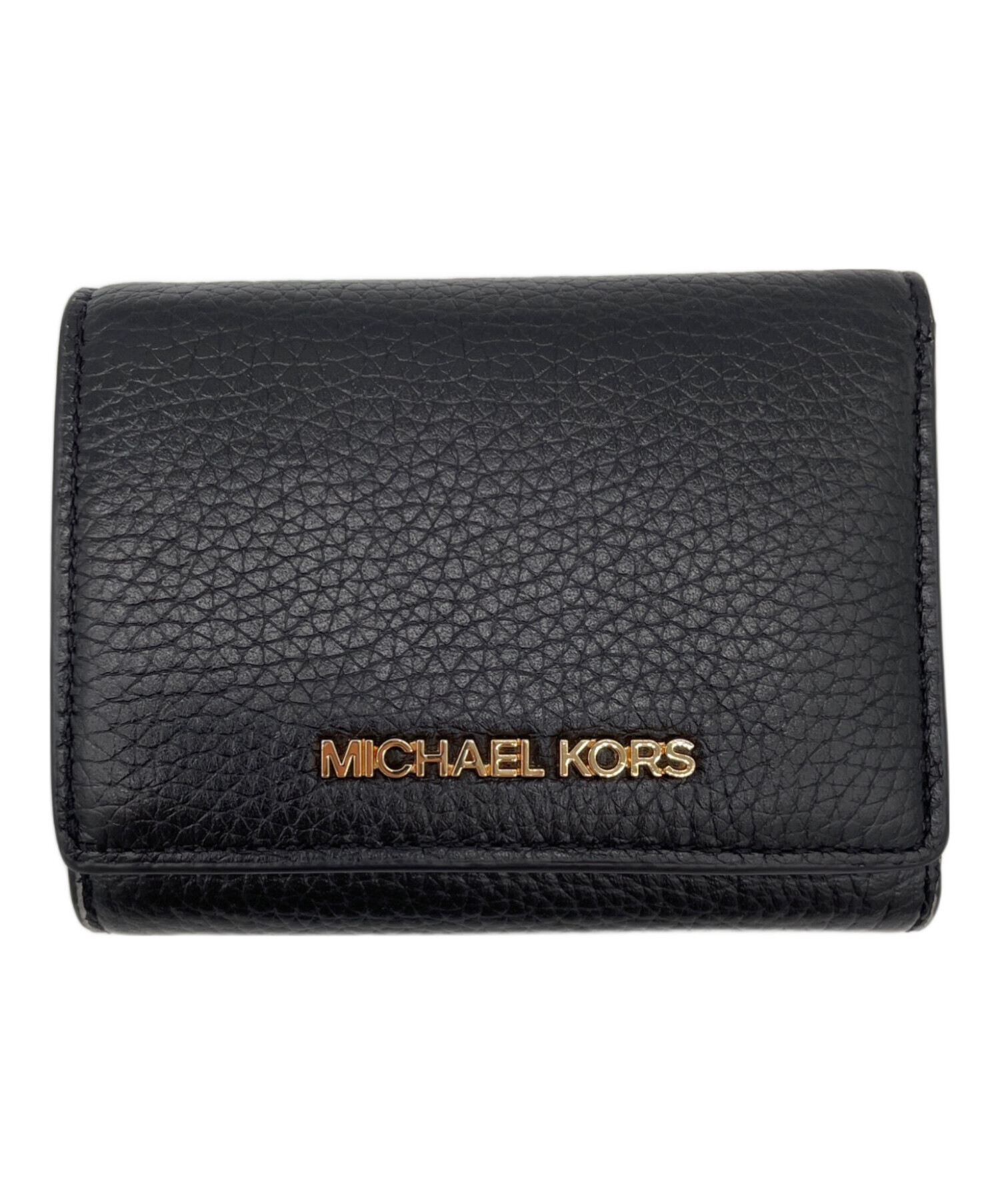 MICHAEL KORS マイケルコース/3ツ折リ財布/約W9.5cmH6.5cmD3cm/財布・小物/ABランク/64【中古】 中古・古着通販】MICHAEL KORS (マイケルコース) 3つ折り財布 ブラック