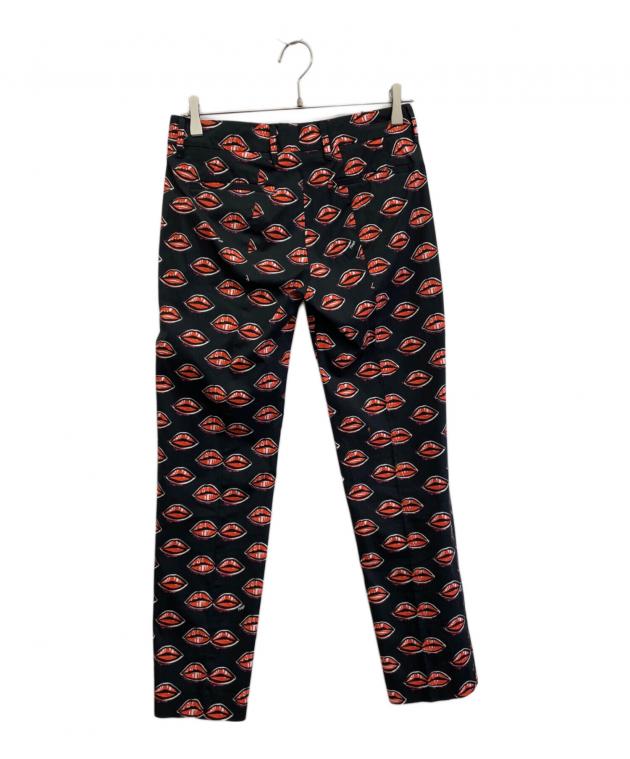 中古・古着通販】PRADA (プラダ) リップ柄パンツ ブラック サイズ:38