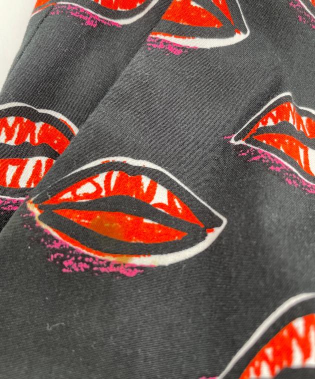 中古・古着通販】PRADA (プラダ) リップ柄パンツ ブラック サイズ:38