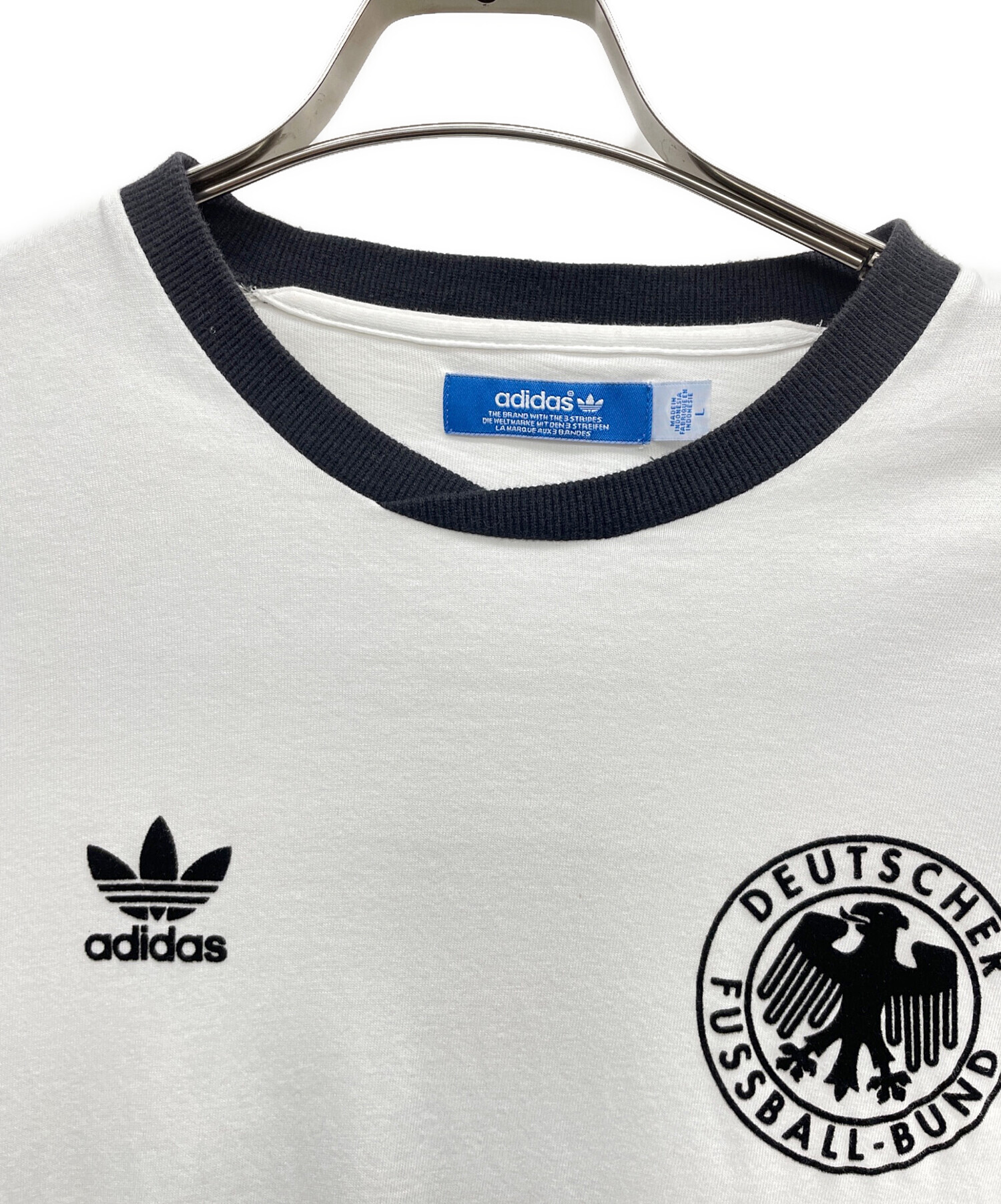  sud leasing 長袖 カットソー　サッカー　ホワイト　古着 中古・古着通販】adidas (アディダス) 長袖カットソー ホワイト サイズ