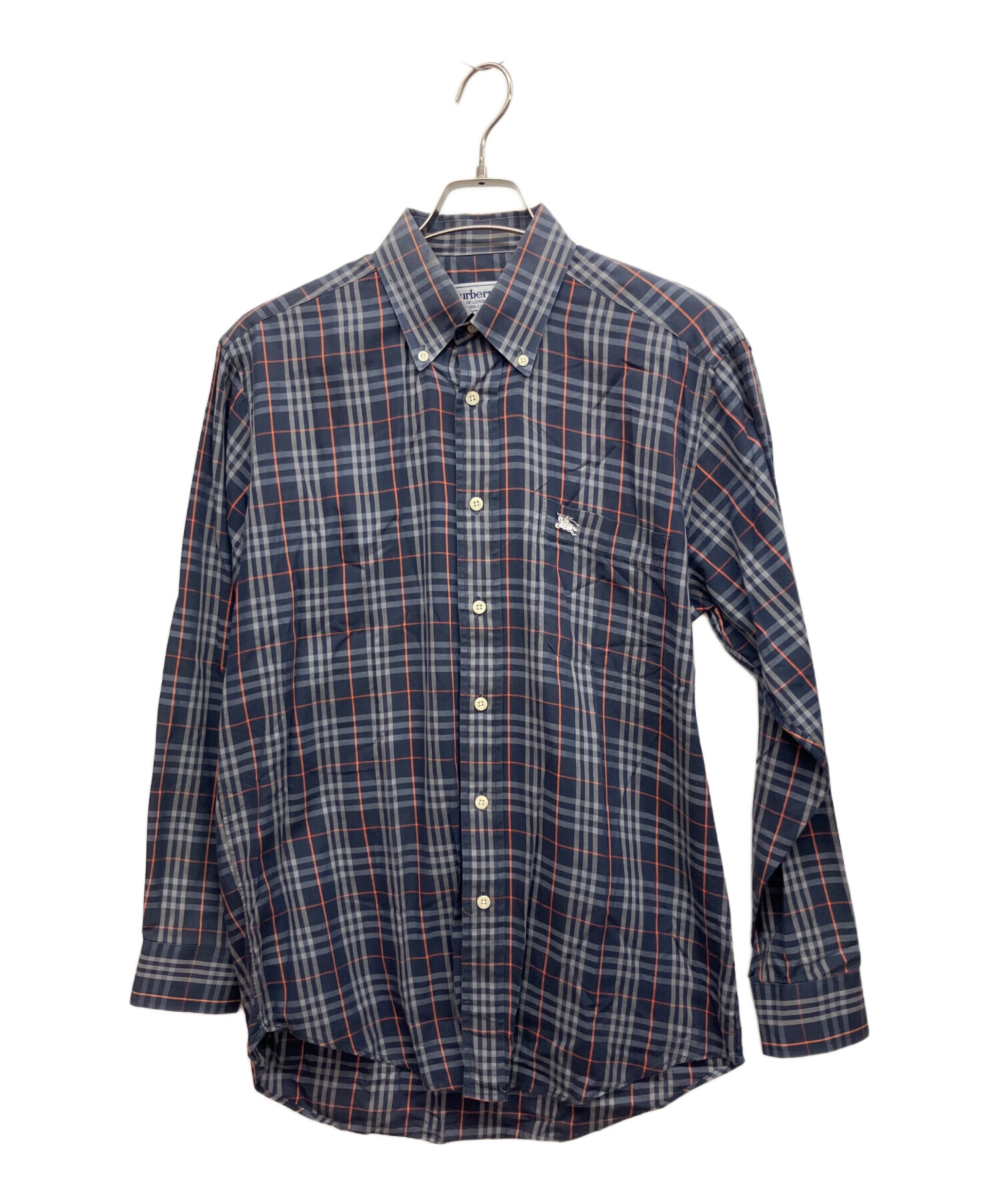 Burberry チェック柄シャツ Mサイズ 中古・古着通販】Burberry's (バーバリー) チェックシャツ ネイビー