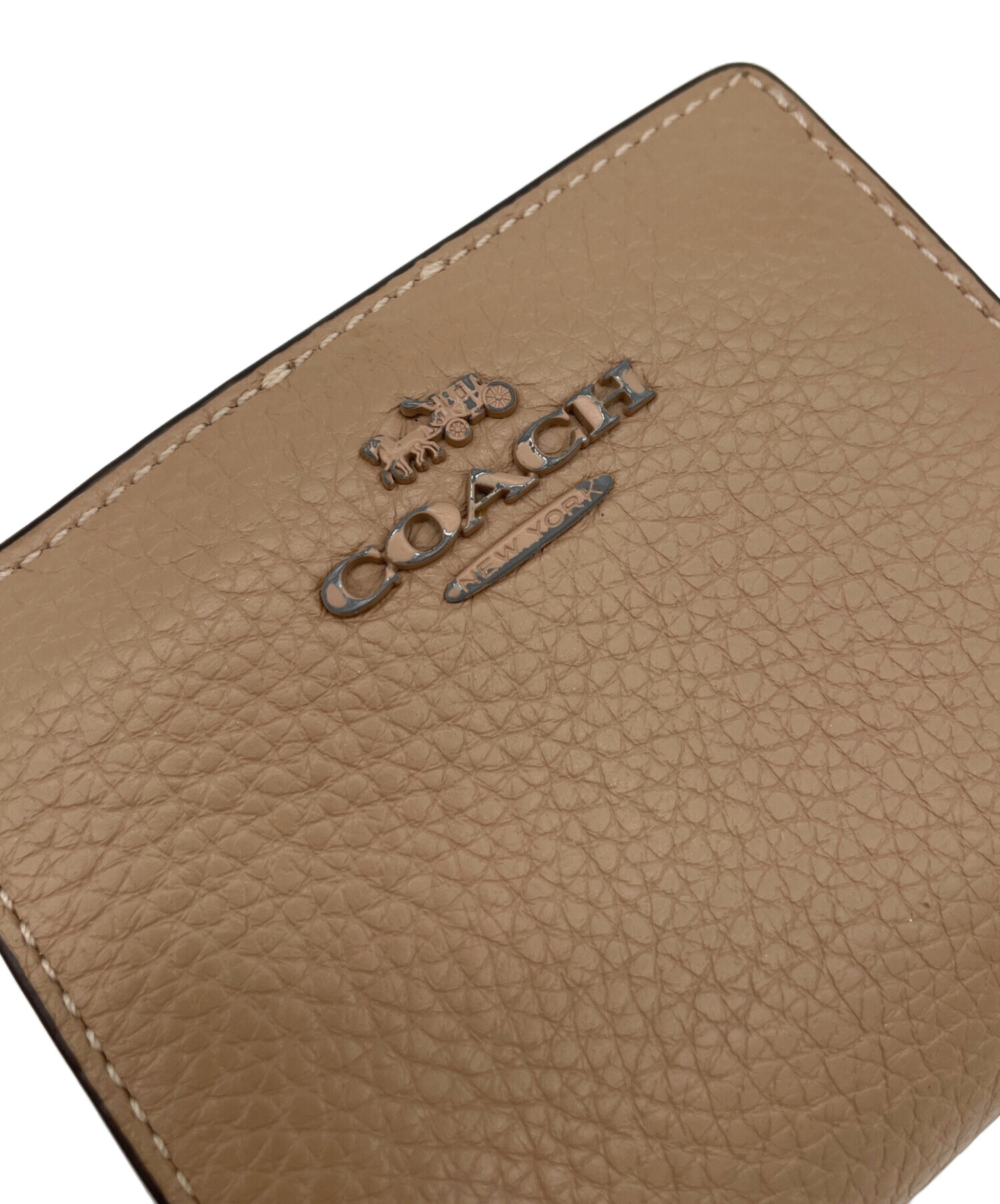 中古・古着通販】COACH (コーチ) 2つ折り財布 ベージュ｜ブランド