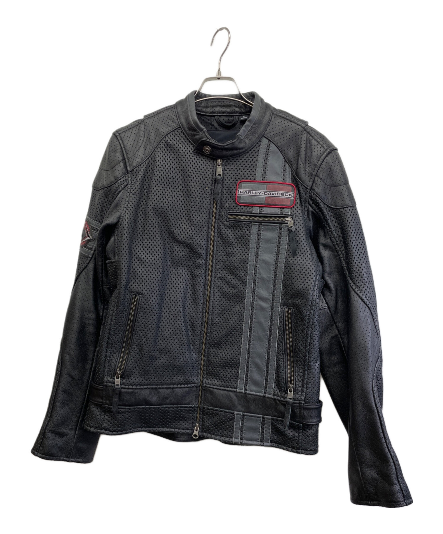 Harley-Davidson 黒 レザーライダースジャケット 中古・古着通販】HARLEY-DAVIDSON (ハーレーダビッドソン) レザー