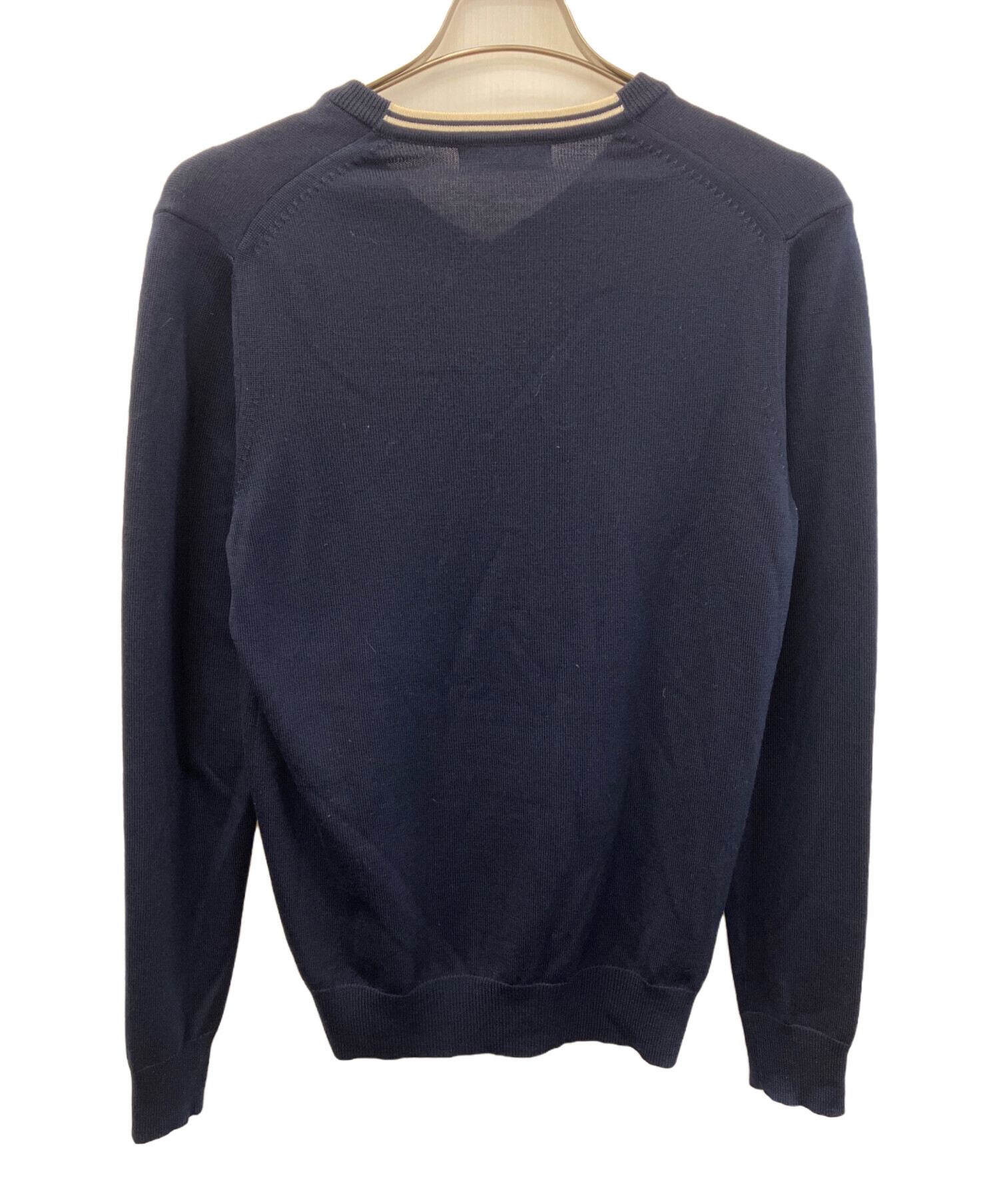 中古・古着通販】FRED PERRY (フレッドペリー) Vネックニット ネイビー 
