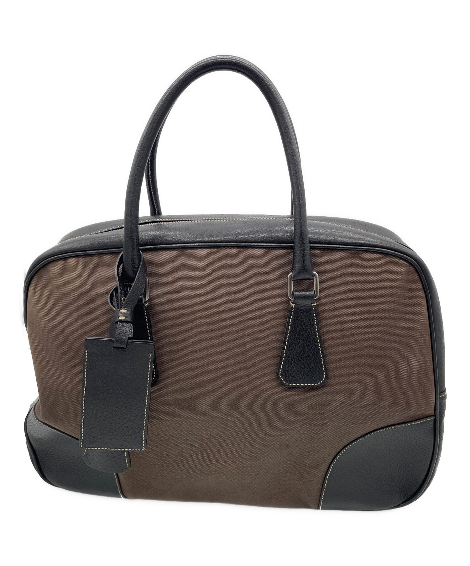 中古・古着通販】PRADA (プラダ) ビジネスバッグ ブラウン×ブラック 