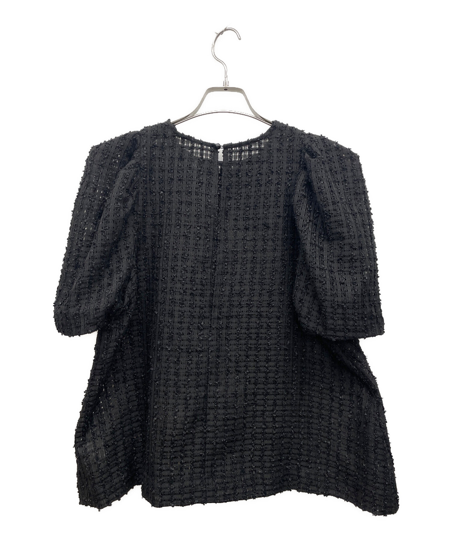 OHGA PATTERN BLOUSE ブラック OHGA (オオガ) 半袖ブラウス ブラック 