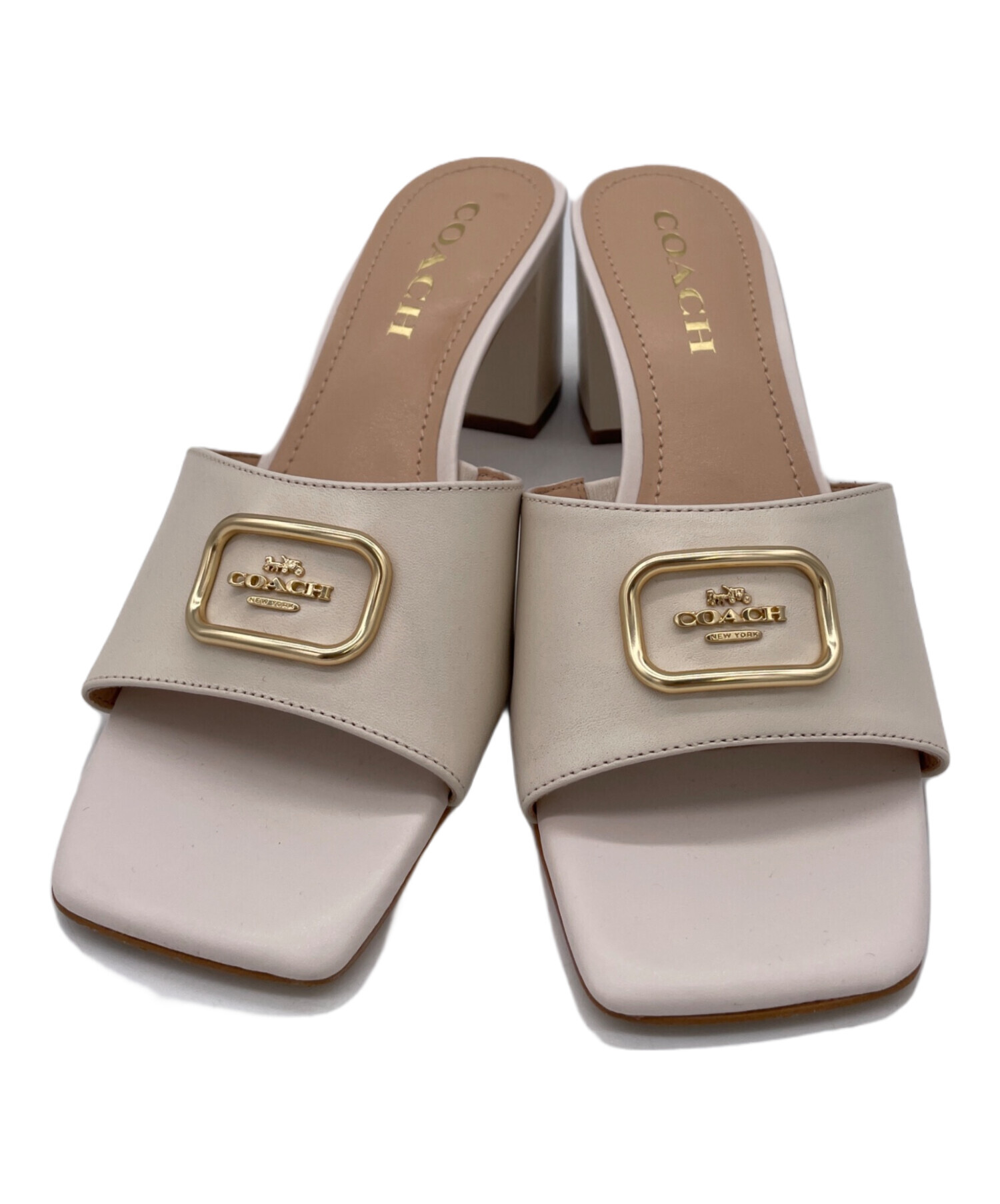 中古・古着通販】COACH (コーチ) スクエアサンダル ホワイト サイズ:7 