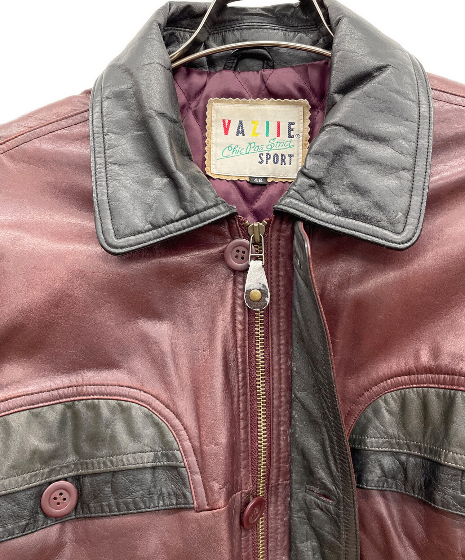 中古・古着通販】VAZIIE (バジエ) レザージャケット ブラウン サイズ 