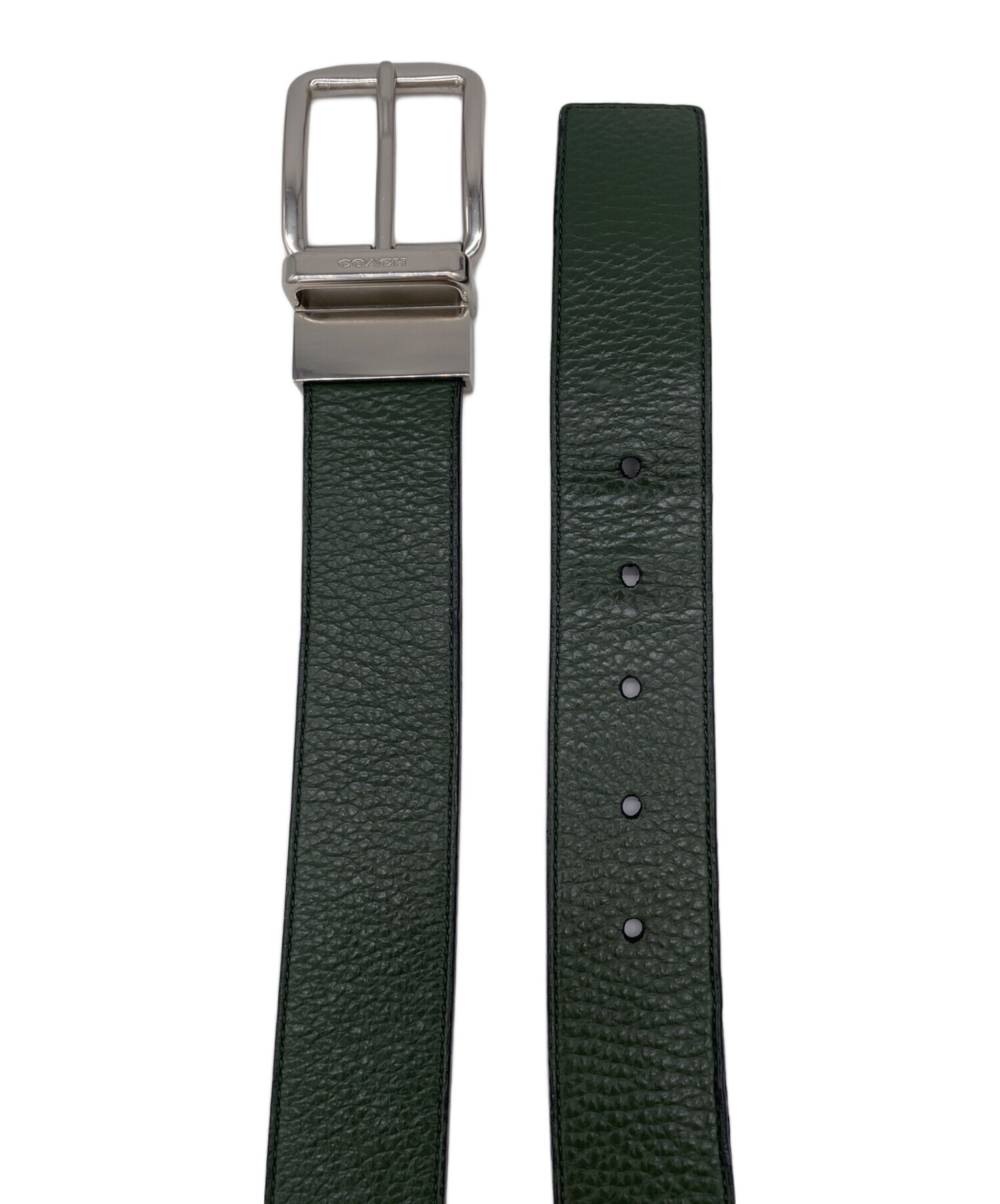 COACH コーチ 本革 ベルト グリーン 緑 編み込み メッシュベルト 中古・古着通販】COACH (コーチ) ベルト グリーン｜ブランド・古着通販