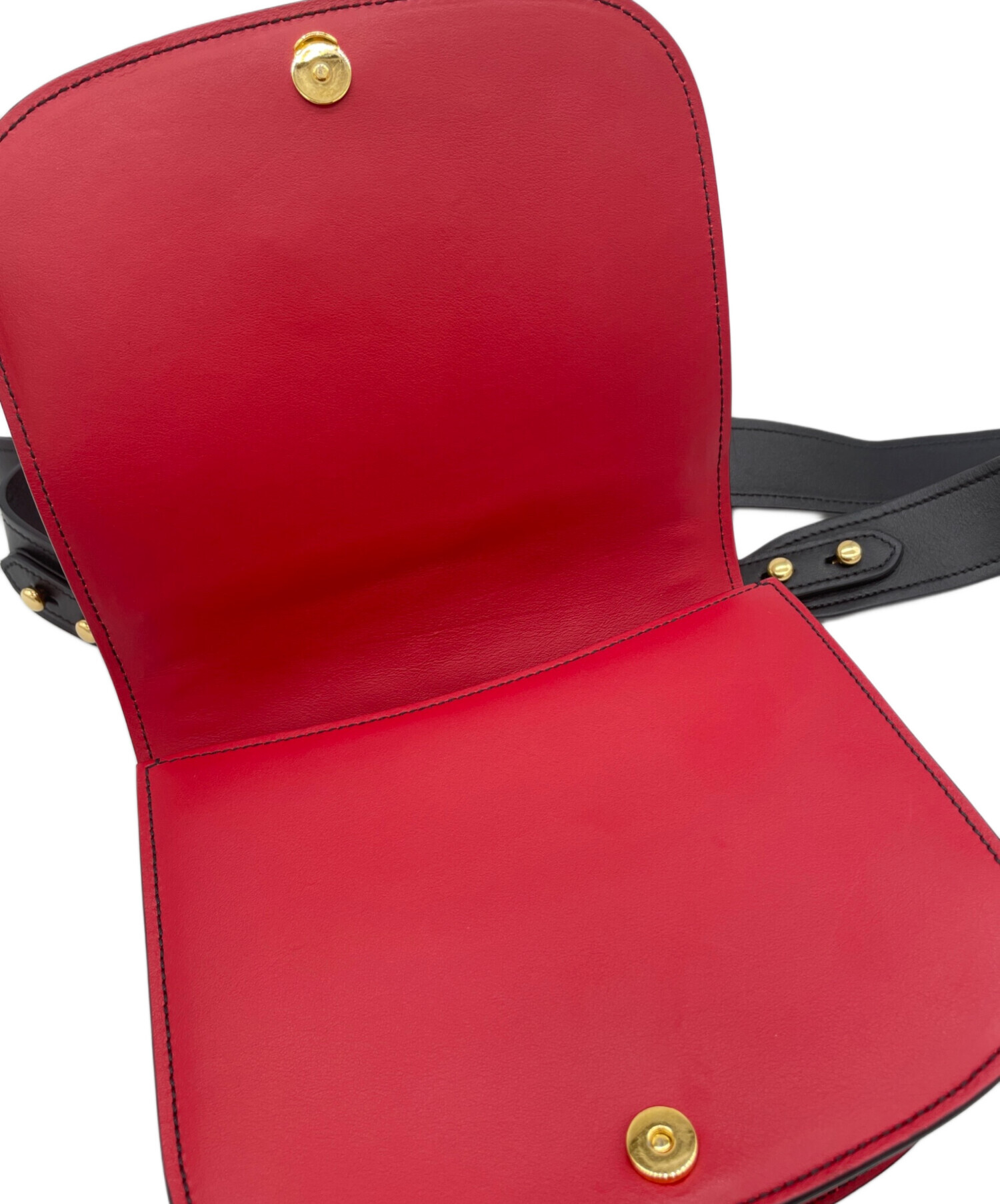 中古・古着通販】PRADA (プラダ) バイカラー ショルダーバッグ レッド