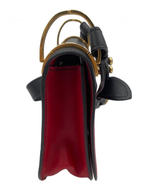 中古・古着通販】PRADA (プラダ) バイカラー ショルダーバッグ レッド