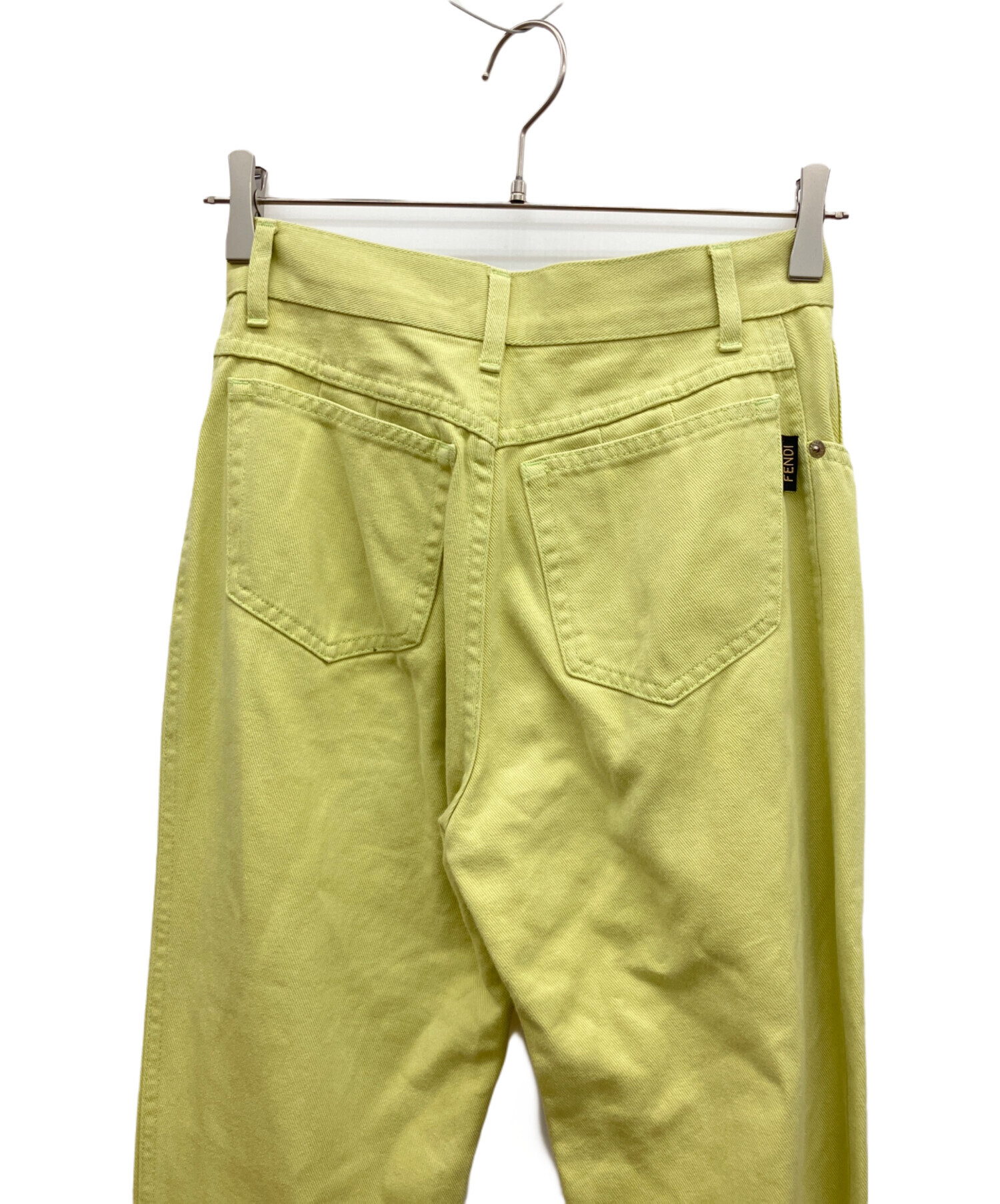 FENDI パンツ 中古・古着通販】FENDI (フェンディ) カラーパンツ 黄緑 サイズ:Inch28