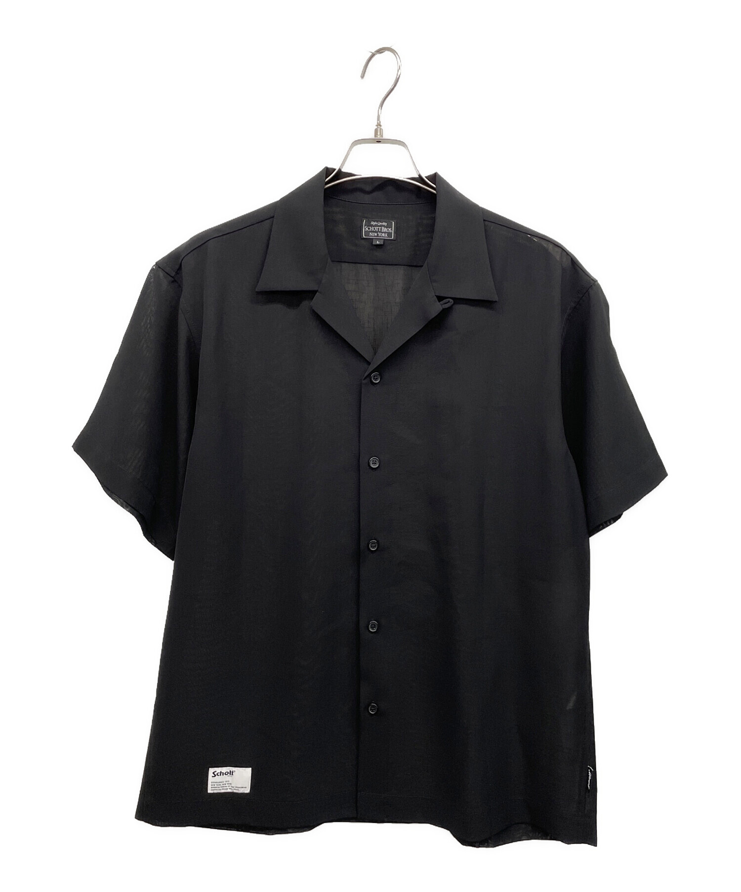 中古・古着通販】SCHOTT BROS. (ショット) 半袖シャツ ブラック サイズ 