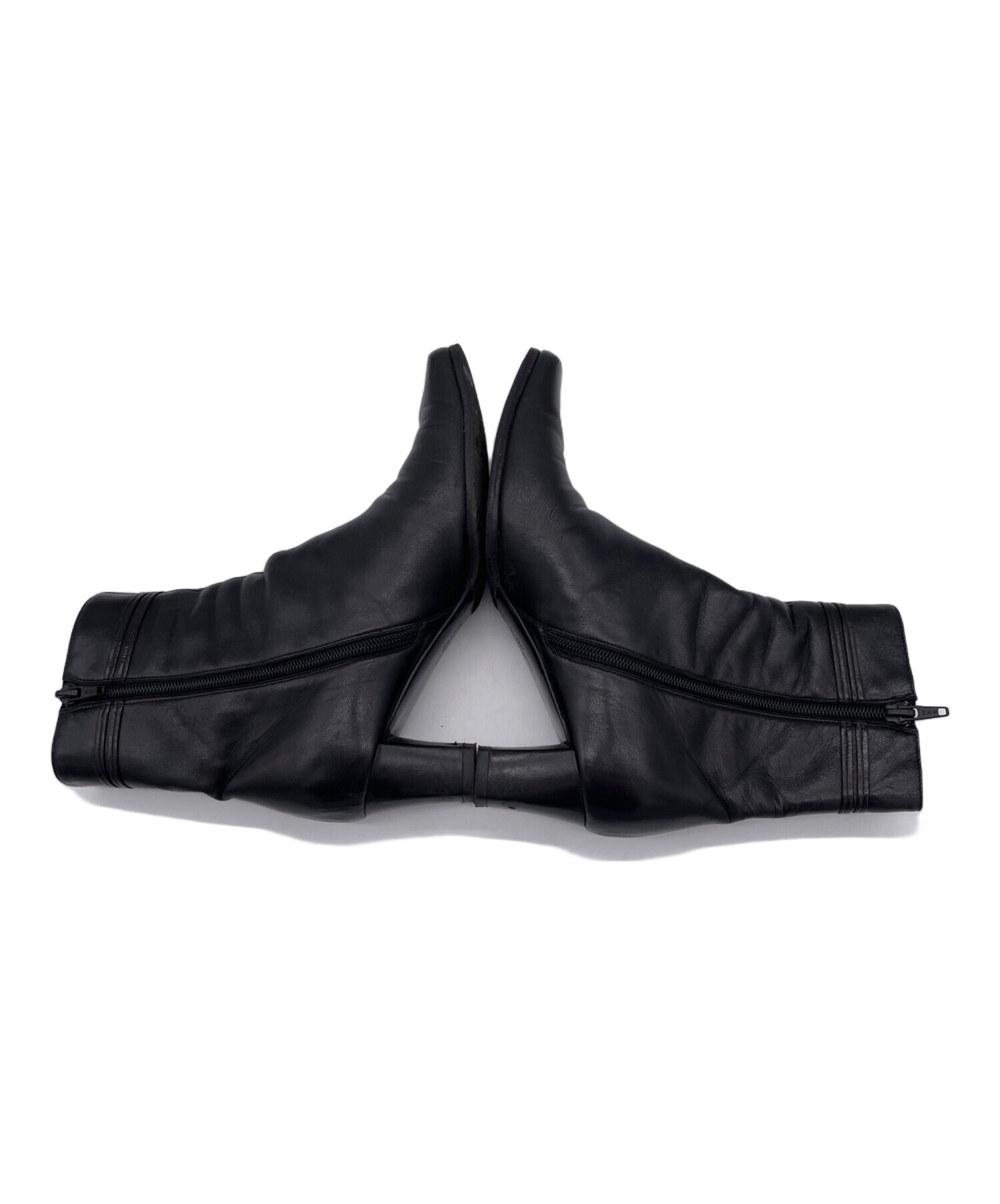 サルヴァトーレフェラガモ✨レザーショートブーツ 5 1/2 C 黒 サイドジップ 118366.jpg