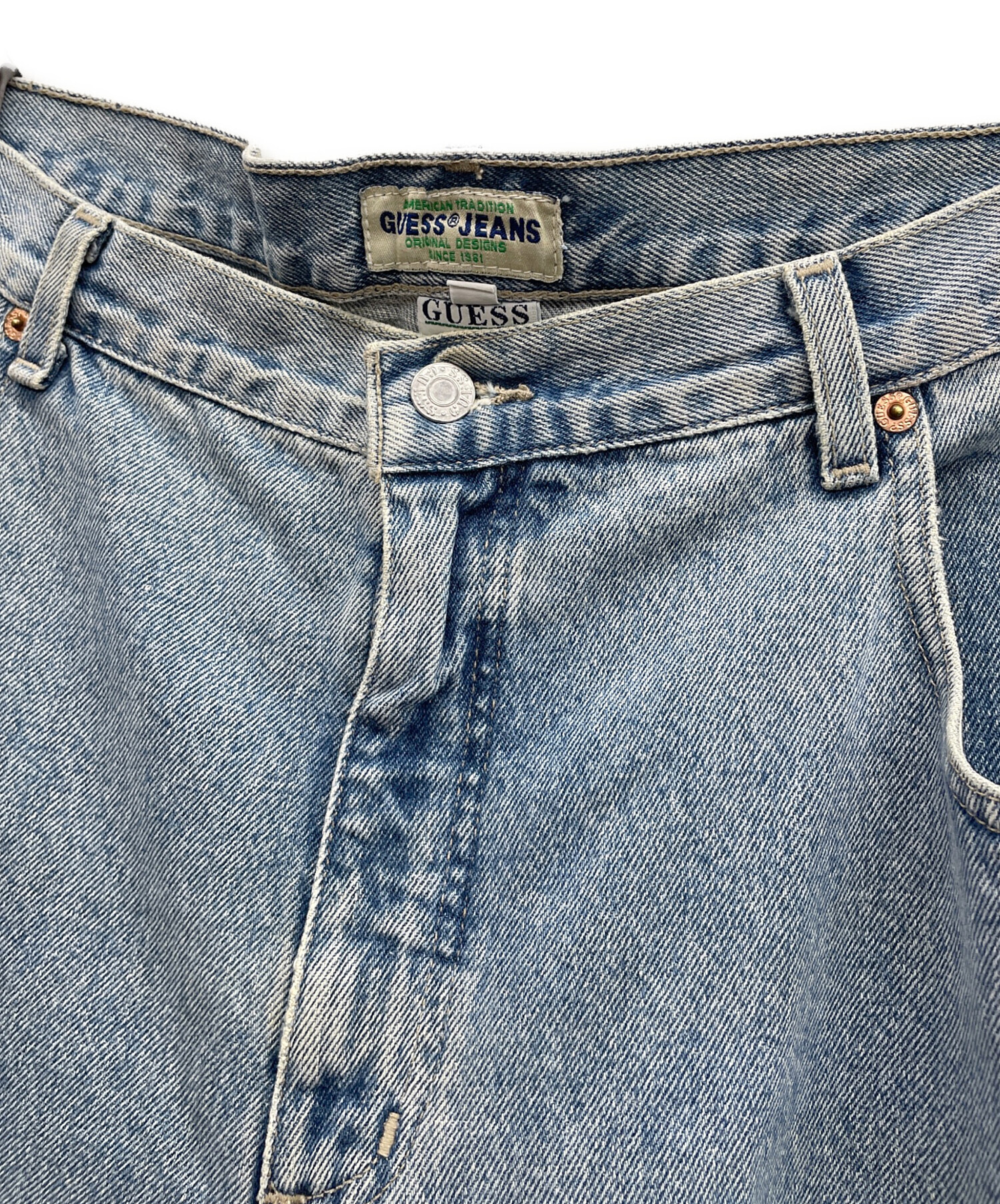 中古・古着通販】GUESS (ゲス) デニムハーフパンツ インディゴ サイズ 