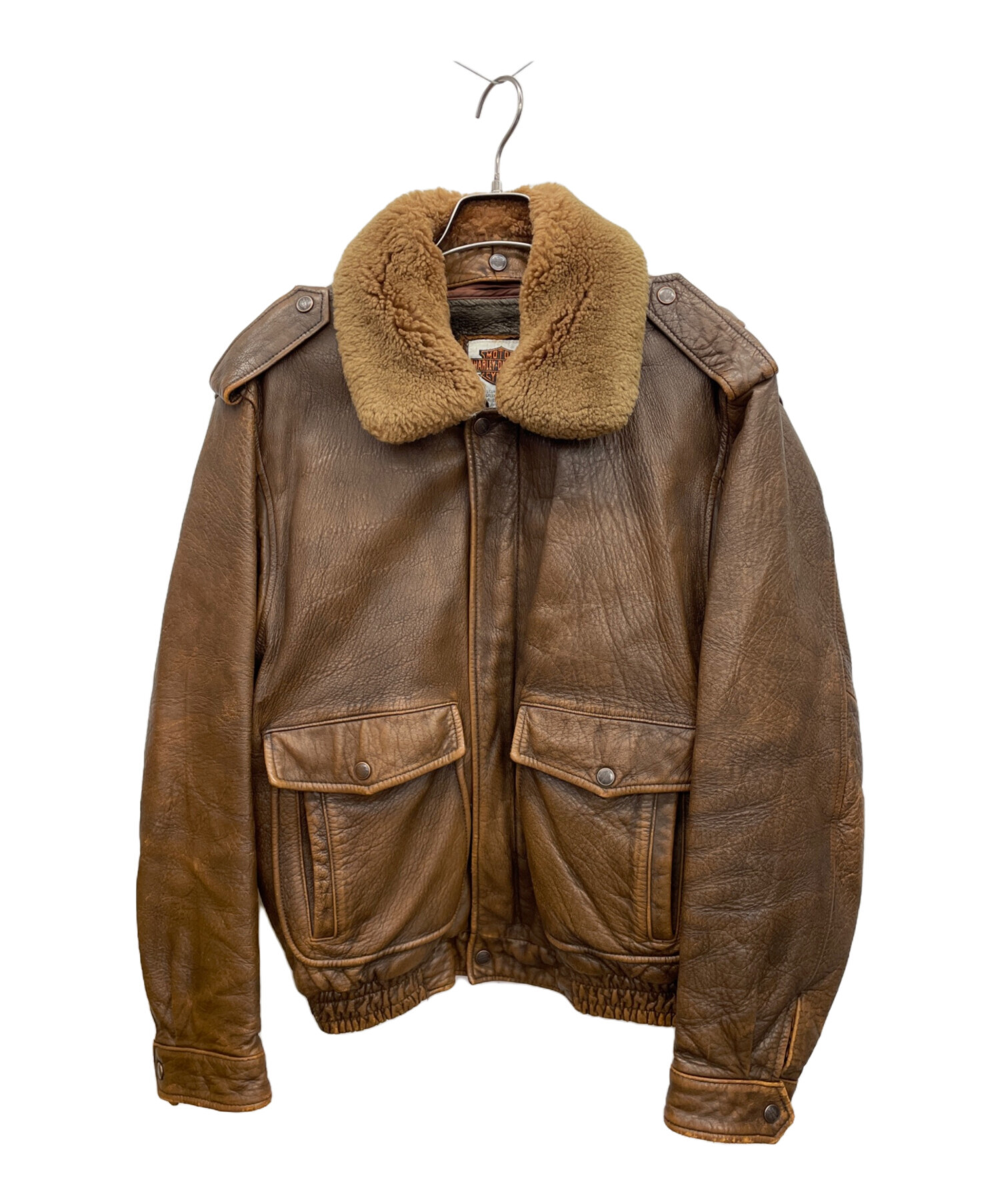 ハーレーダビッドソン レザージャケット ダークブラウン　Mサイズ　古着 中古・古着通販】HARLEY-DAVIDSON (ハーレーダビッドソン) レザー