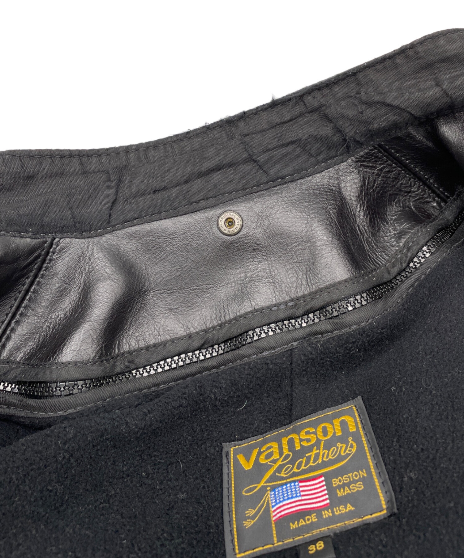 VANSON(バンソン) レーザージャケットブラック　サイズ38 中古・古着通販】VANSON (バンソン) シングルライダース