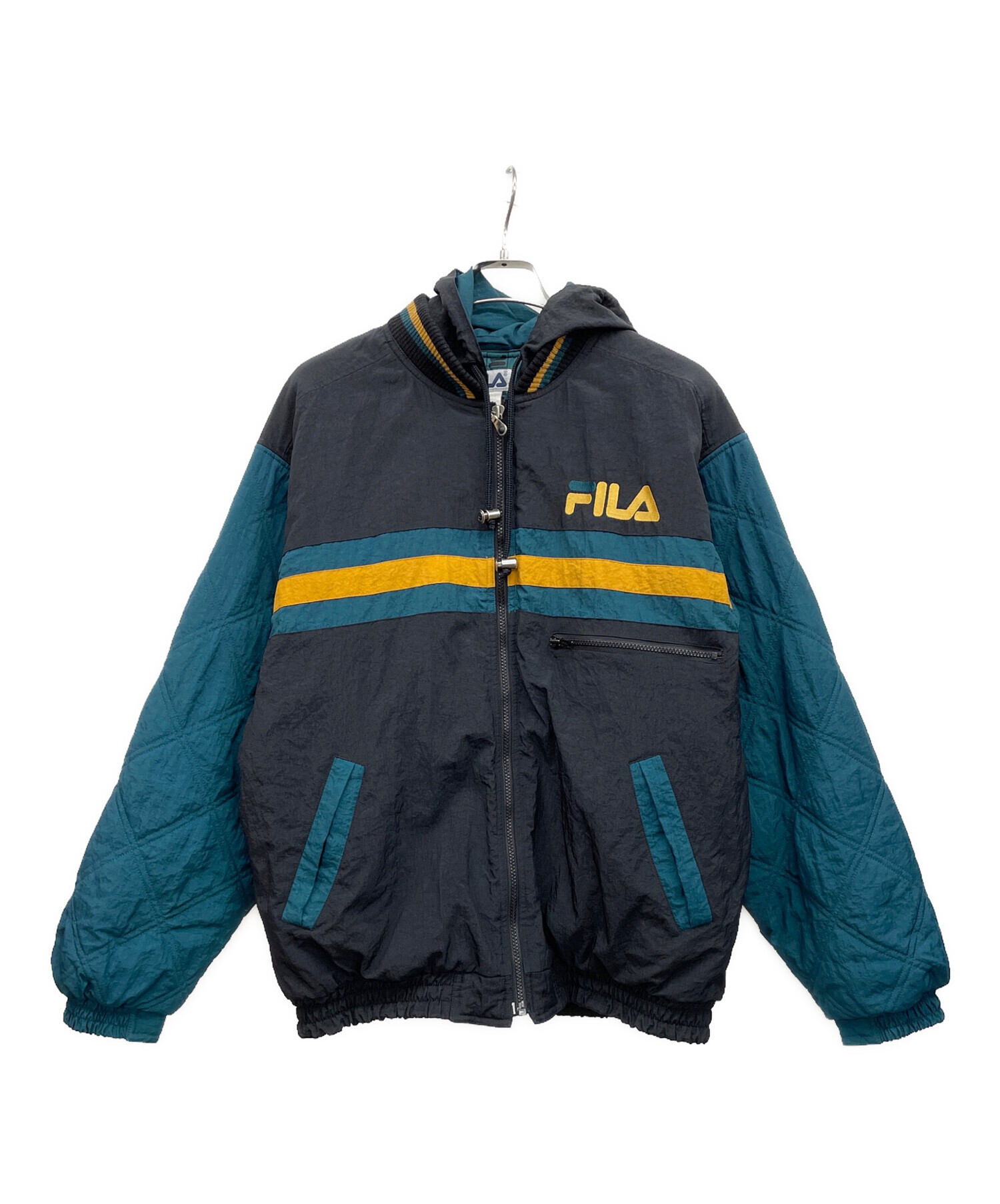 中古・古着通販】FILA (フィラ) ナイロンジャケット ブラック サイズ:L 