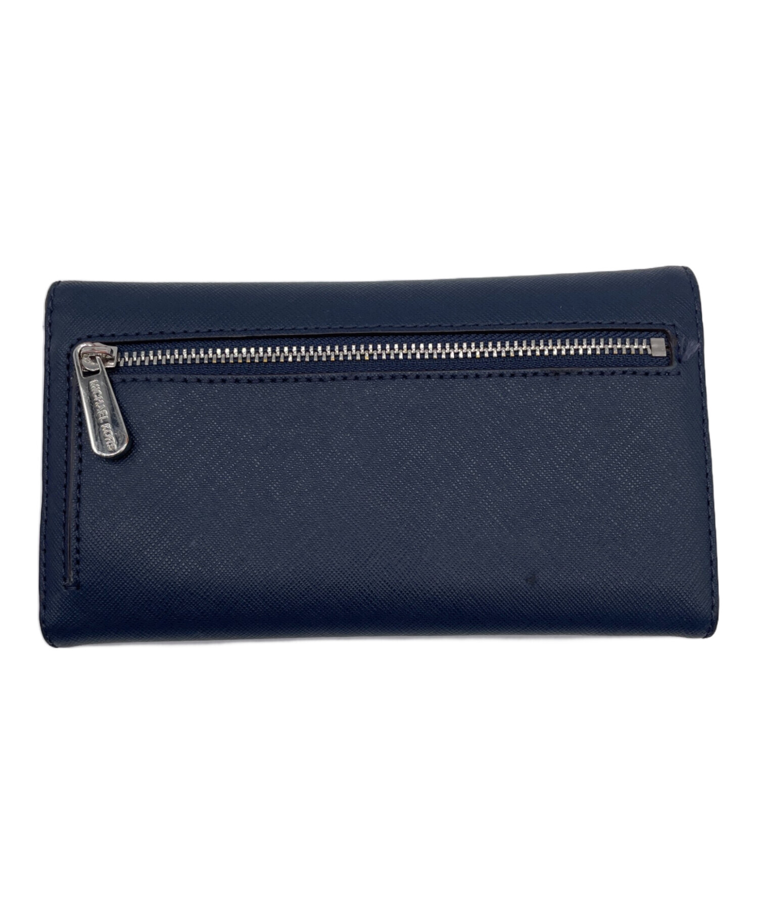 新品】MICHAEL KORS マイケルコース ネイビー 長財布 ロゴプレート 