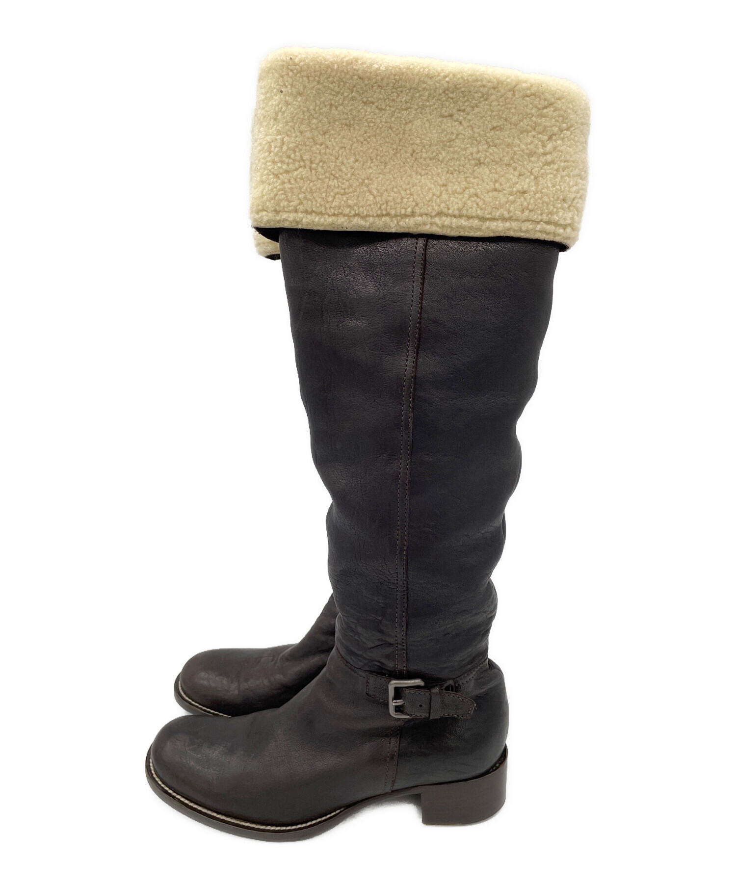 中古・古着通販】MIU MIU (ミュウミュウ) ロングブーツ ブラウン