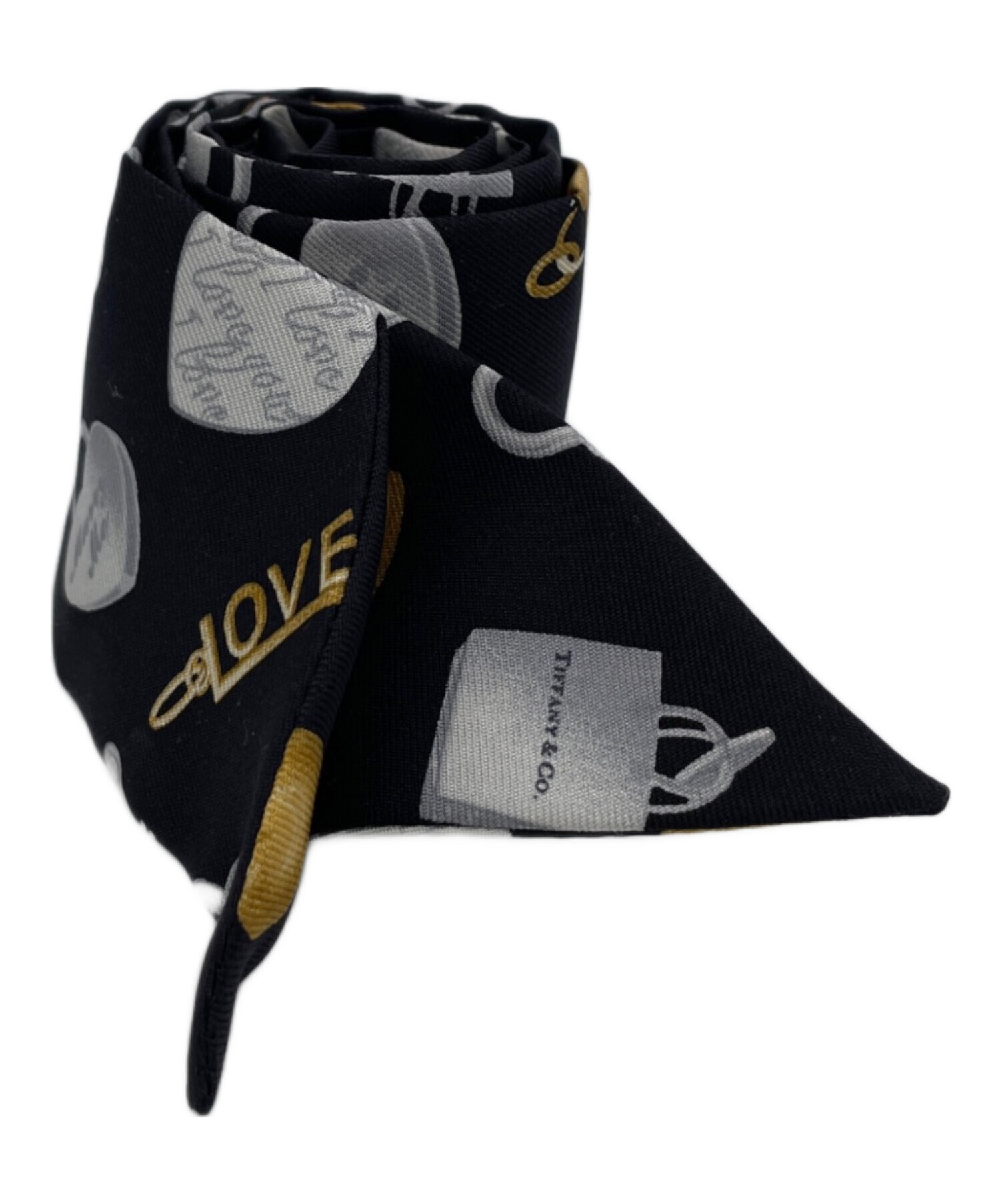 Tiffany & Co. ティファニー　スカーフ 大判 ペイズリー柄 ブラック 中古・古着通販】Tiffany & Co. (ティファニー) スカーフ｜ブランド