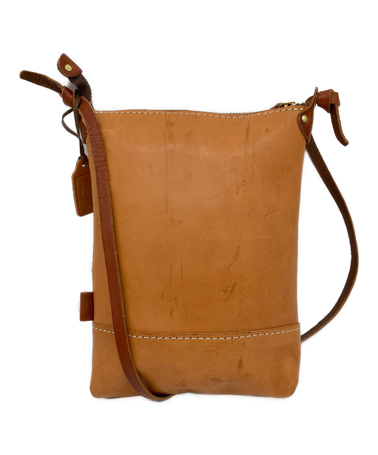 中古・古着通販】Herz (ヘルツ) レザーショルダーバッグ ブラウン