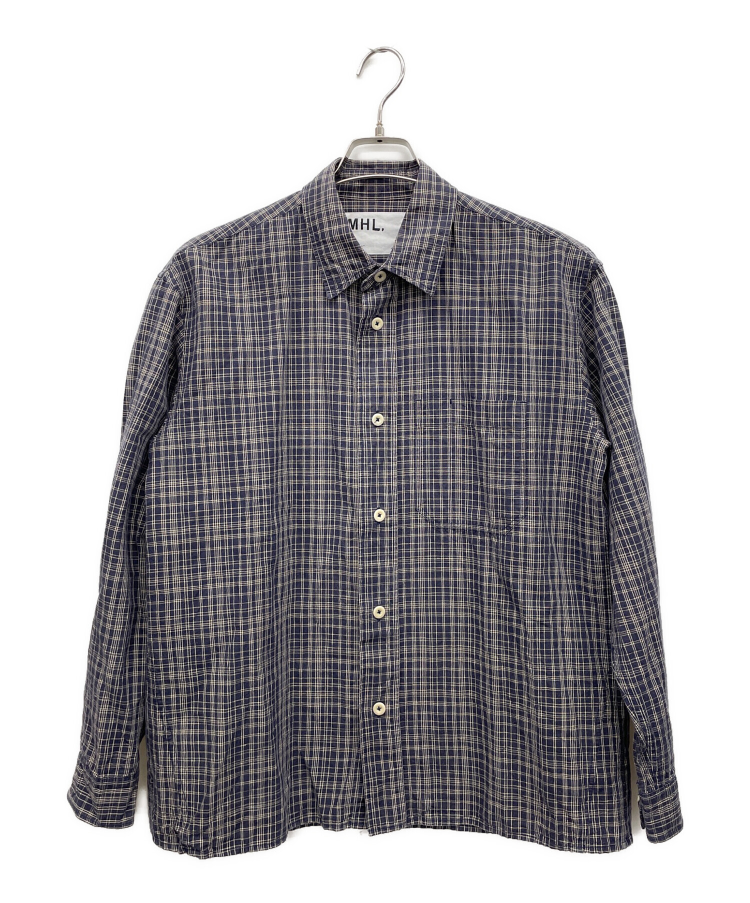 中古・古着通販】MHL (エムエイチエル) 長袖シャツ ネイビー サイズ:M 