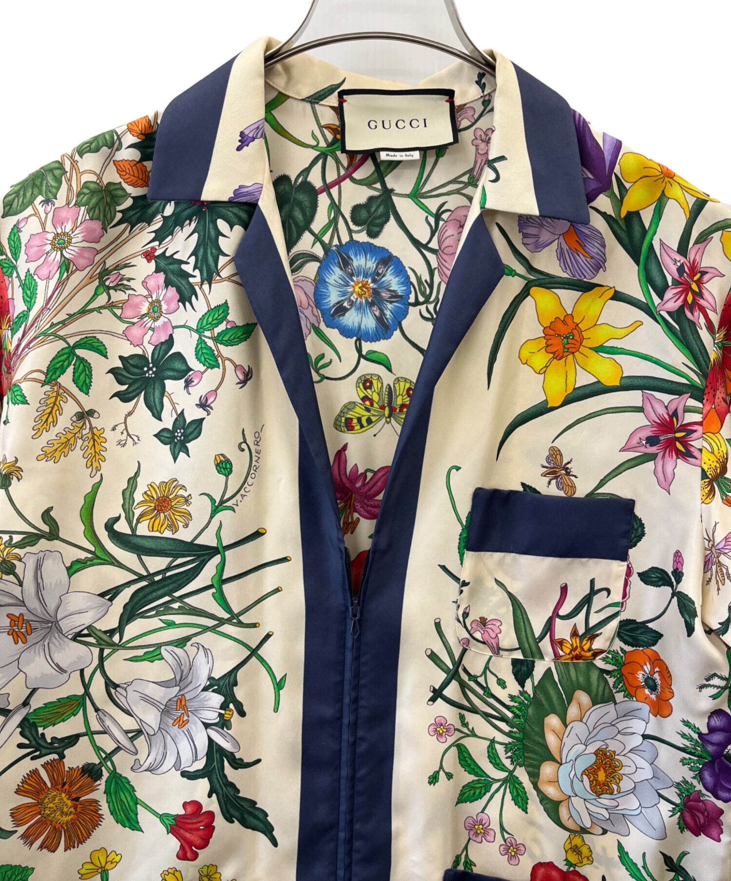 中古・古着通販】GUCCI (グッチ) シルクジップアップフローラル 